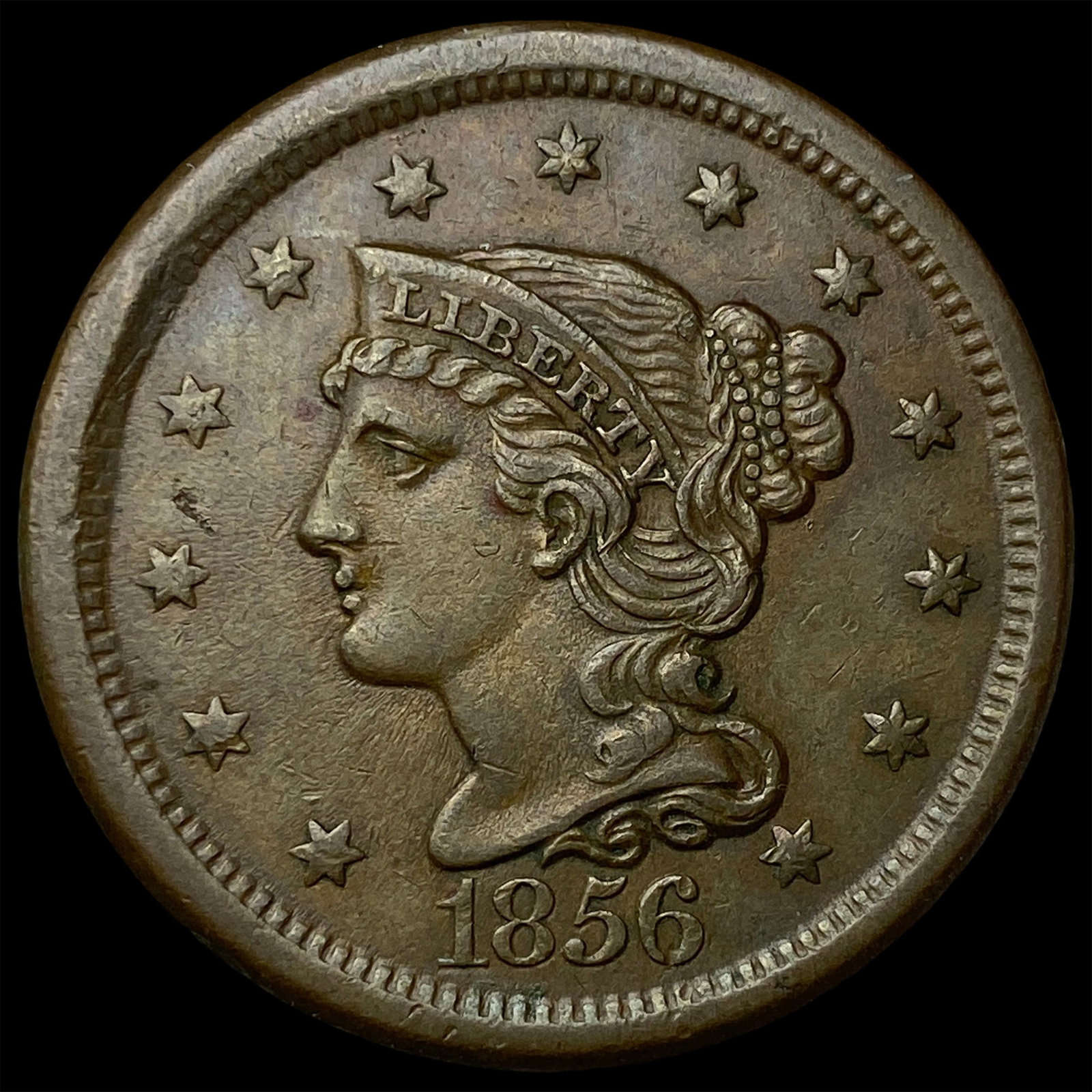 1856 Braided Hair Large Cent CLOSELY UNCIRCULATED (1 of 2)