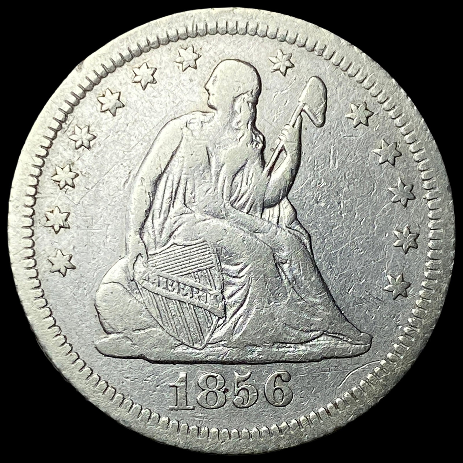 1856-O Silver Seated Liberty Quarter LIGHTLY CIRCULATED: 1856-O Silver Seated Liberty Quarter LIGHTLY CIRCULATED