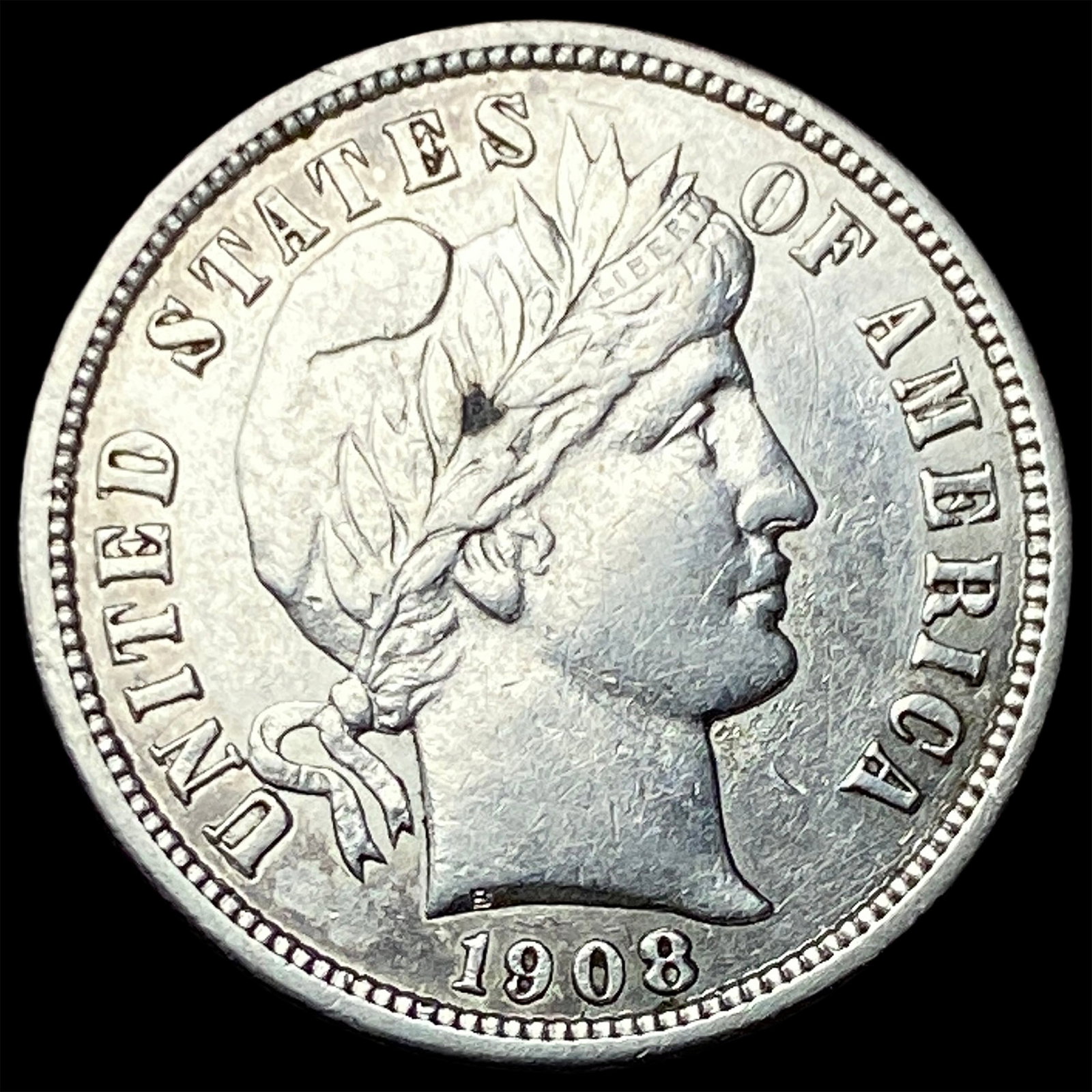 1908-S Silver Barber Dime CLOSELY UNCIRCULATED (1 of 2)