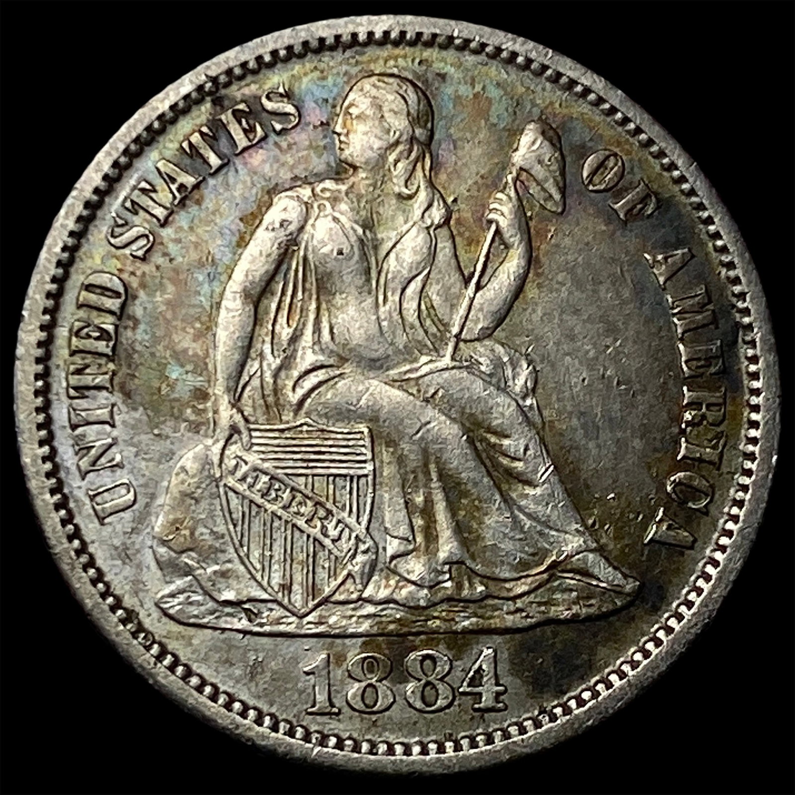 1884-S Silver Seated Liberty Dime CLOSELY UNCIRCULATED (1 of 2)