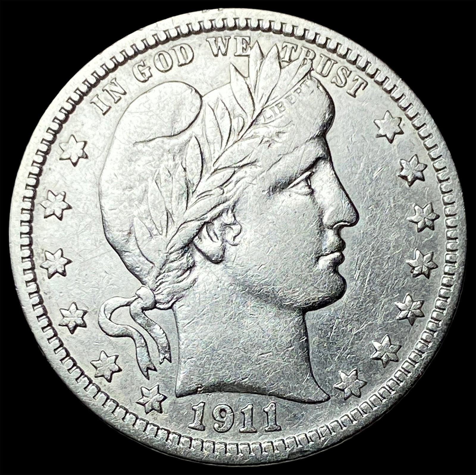 1911 Barber Silver Quarter NEARLY UNCIRCULATED (1 of 2)