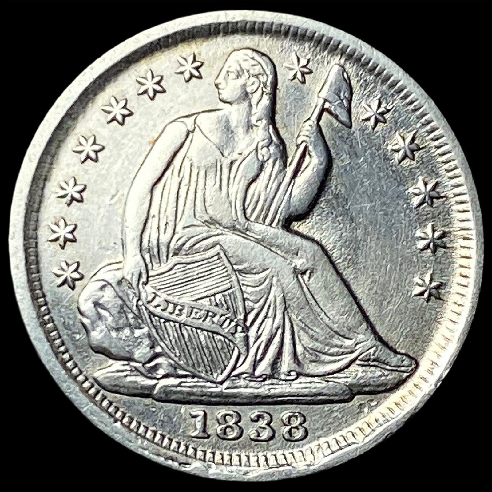 1838 Silver Half Dime HIGH GRADE (1 of 2)