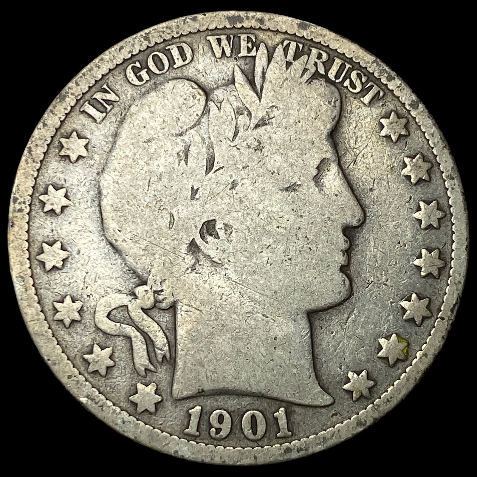 1901-S Silver Barber Half Dollar NICELY CIRCULATED (1 of 2)