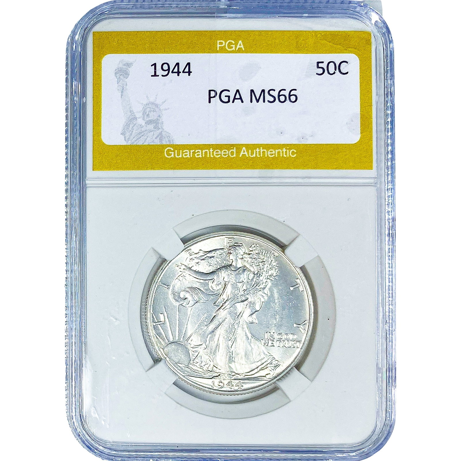 1944 Walking Liberty Half Dollar PGA MS66: 1944 Walking Liberty Half Dollar PGA MS66
