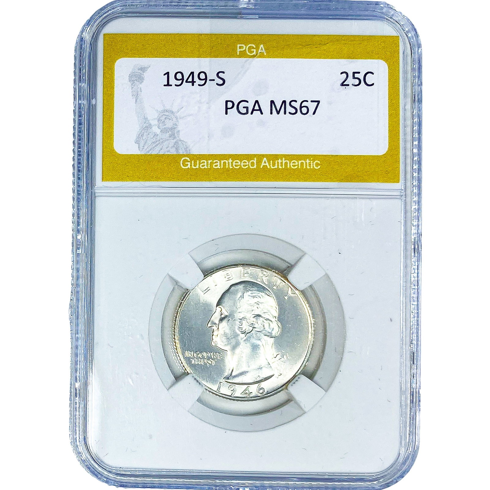 1949-S Washington Silver Quarter PGA MS67: 1949-S Washington Silver Quarter PGA MS67