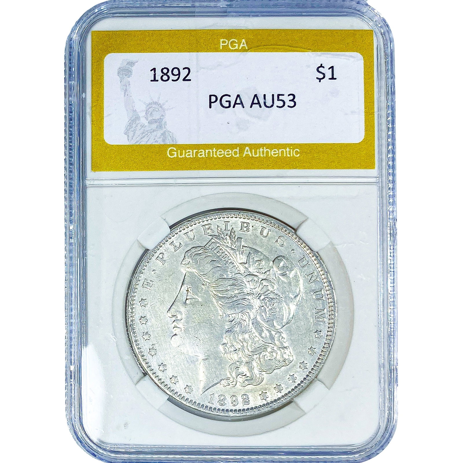 1892 Morgan Silver Dollar PGA AU53: 1892 Morgan Silver Dollar PGA AU53