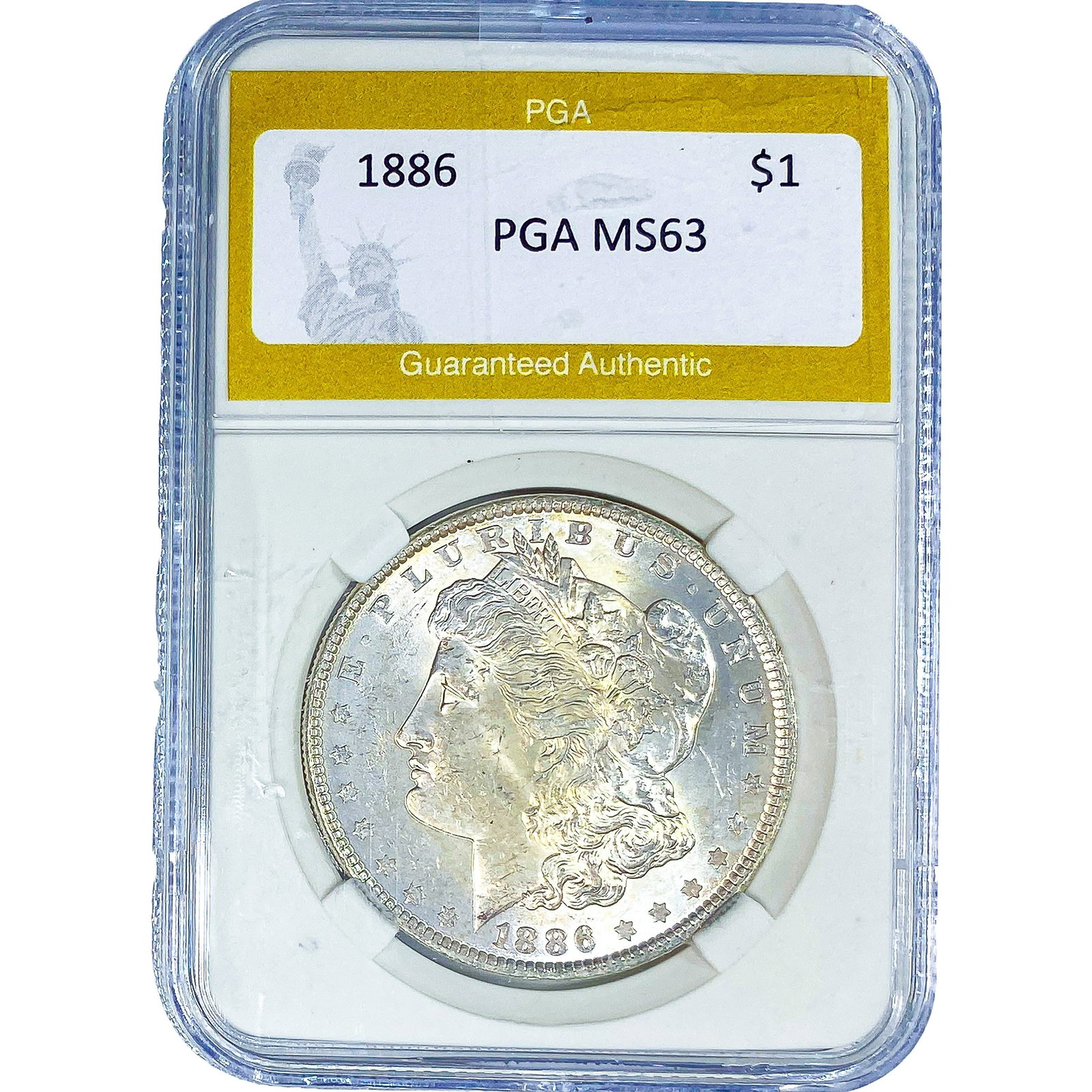 1886 Morgan Silver Dollar PGA MS63: 1886 Morgan Silver Dollar PGA MS63