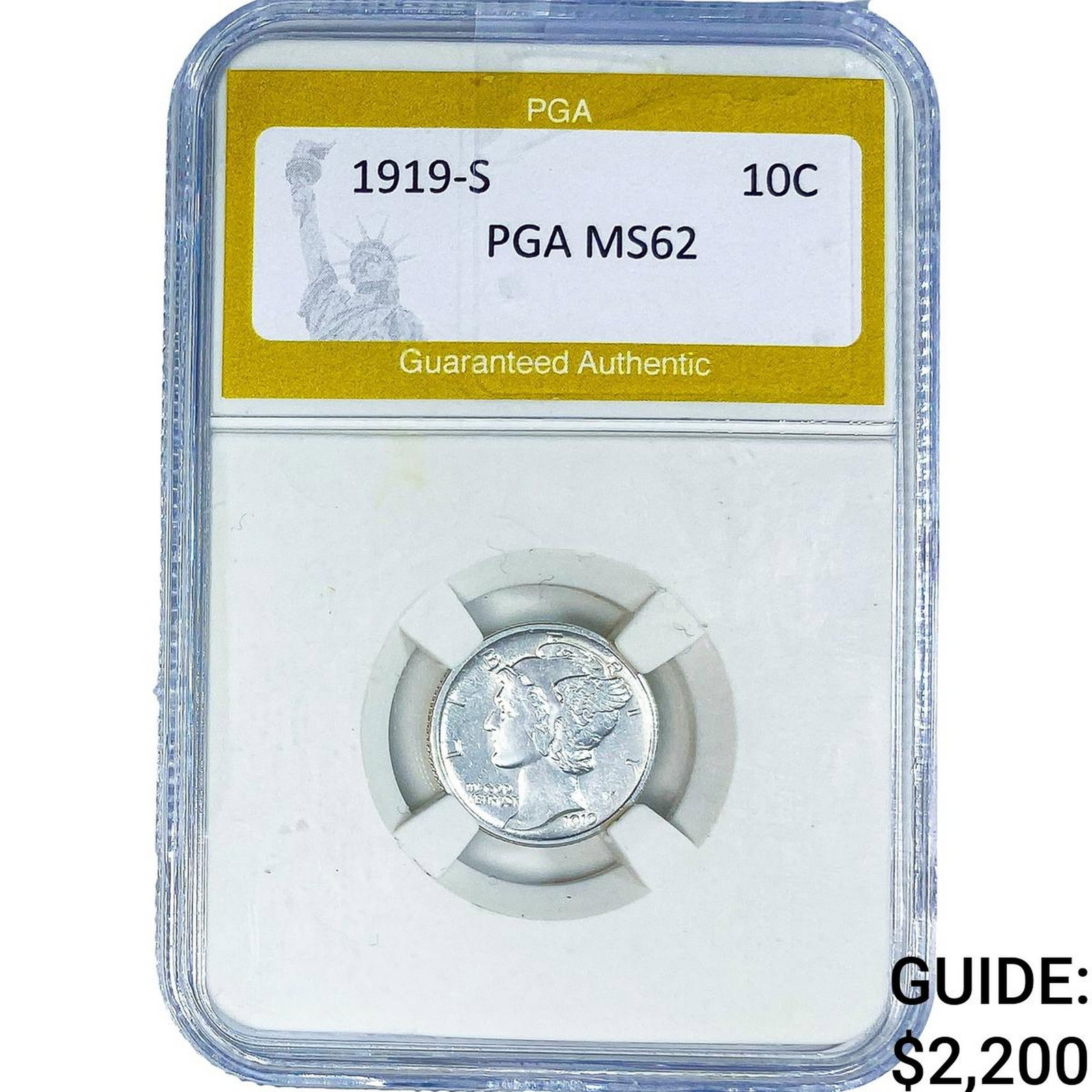 1919-S Mercury Silver Dime PGA MS62 (1 of 2)