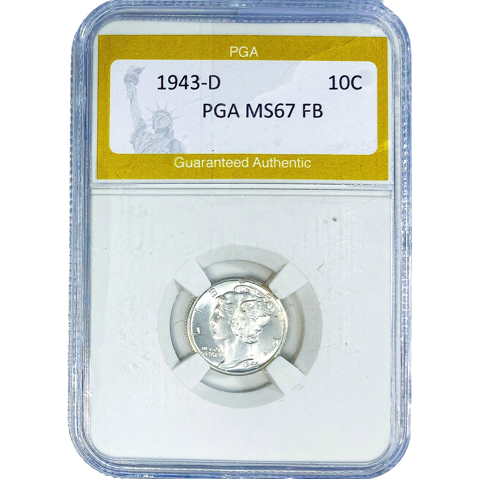 1943-D Mercury Silver Dime PGA MS67 FB (1 of 2)