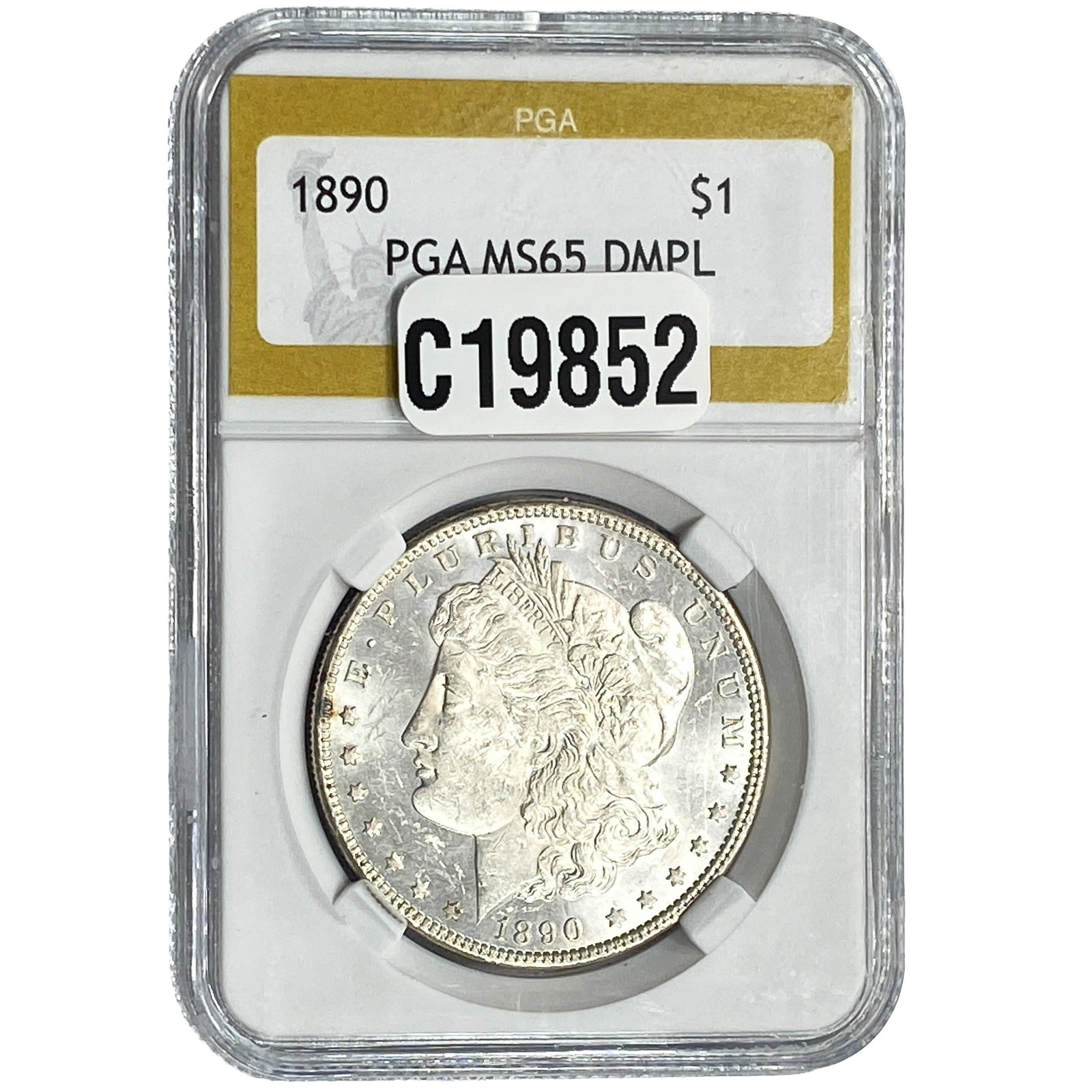 1890 Morgan Silver Dollar PGA MS65 DMPL: 1890 Morgan Silver Dollar PGA MS65 DMPL