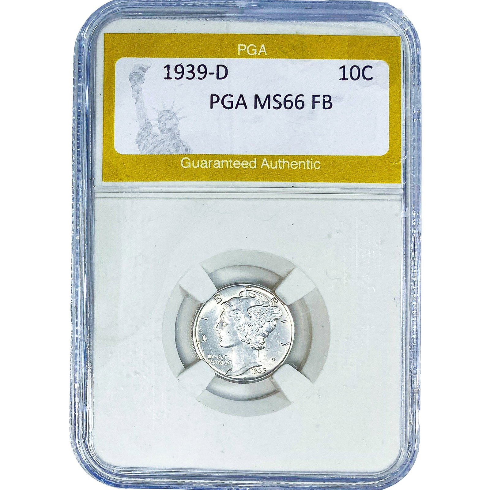 1939-D Mercury Silver Dime PGA MS66 FB (1 of 2)