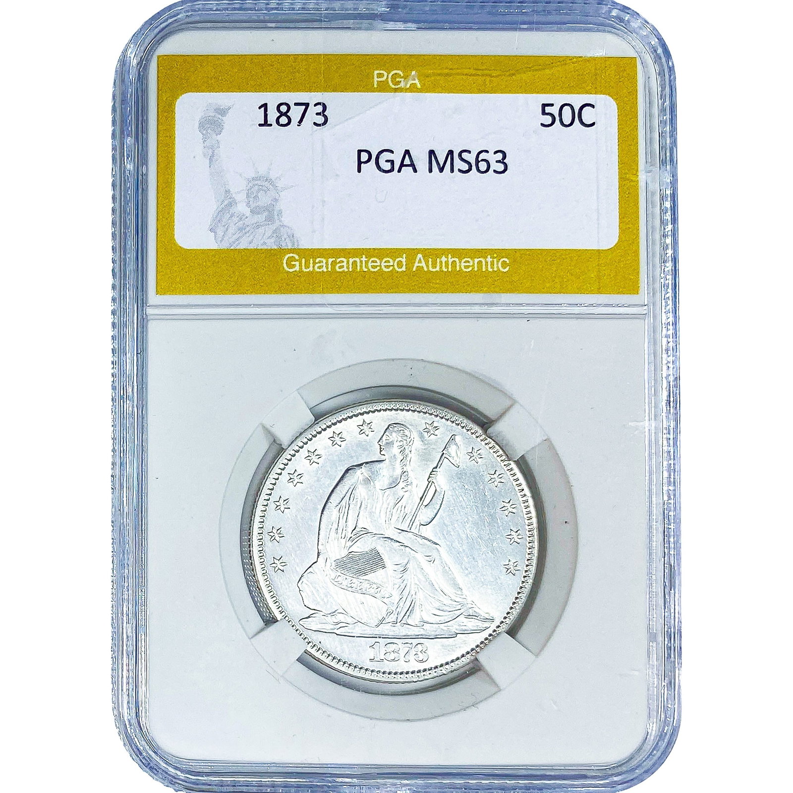 1873 Seated Liberty Half Dollar PGA MS63 (1 of 2)