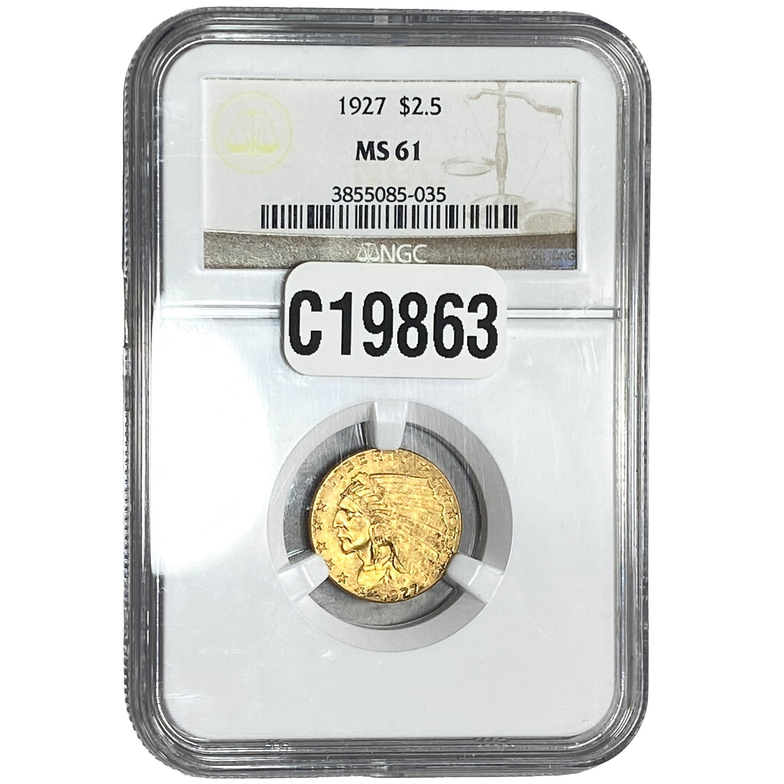 1927 $2.50 Gold Quarter Eagle NGC MS61 (1 of 2)