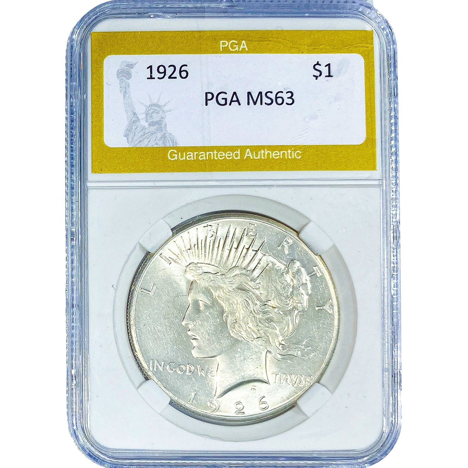 1926 Silver Peace Dollar PGA MS63: 1926 Silver Peace Dollar PGA MS63