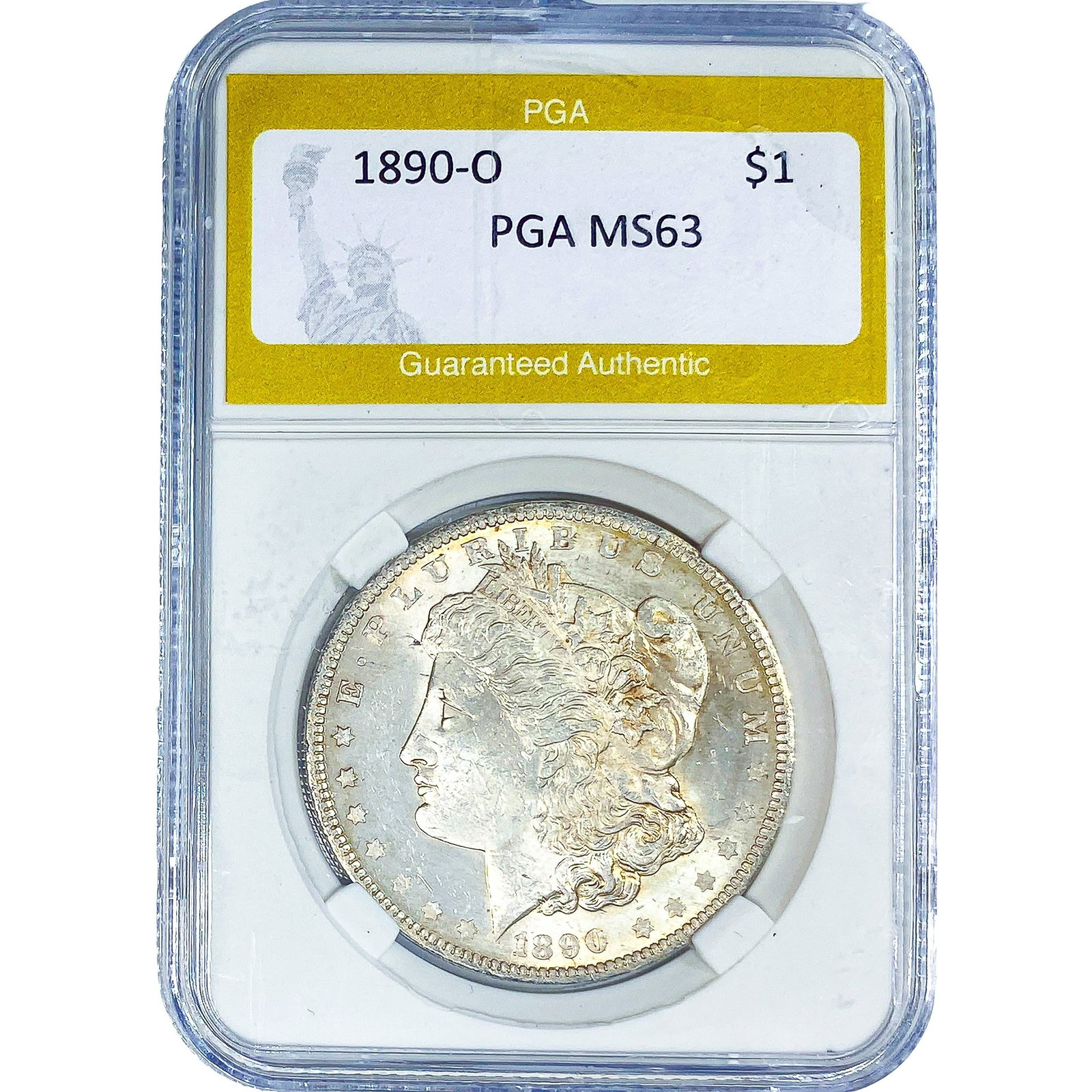 1890-O Morgan Silver Dollar PGA MS63 (1 of 2)