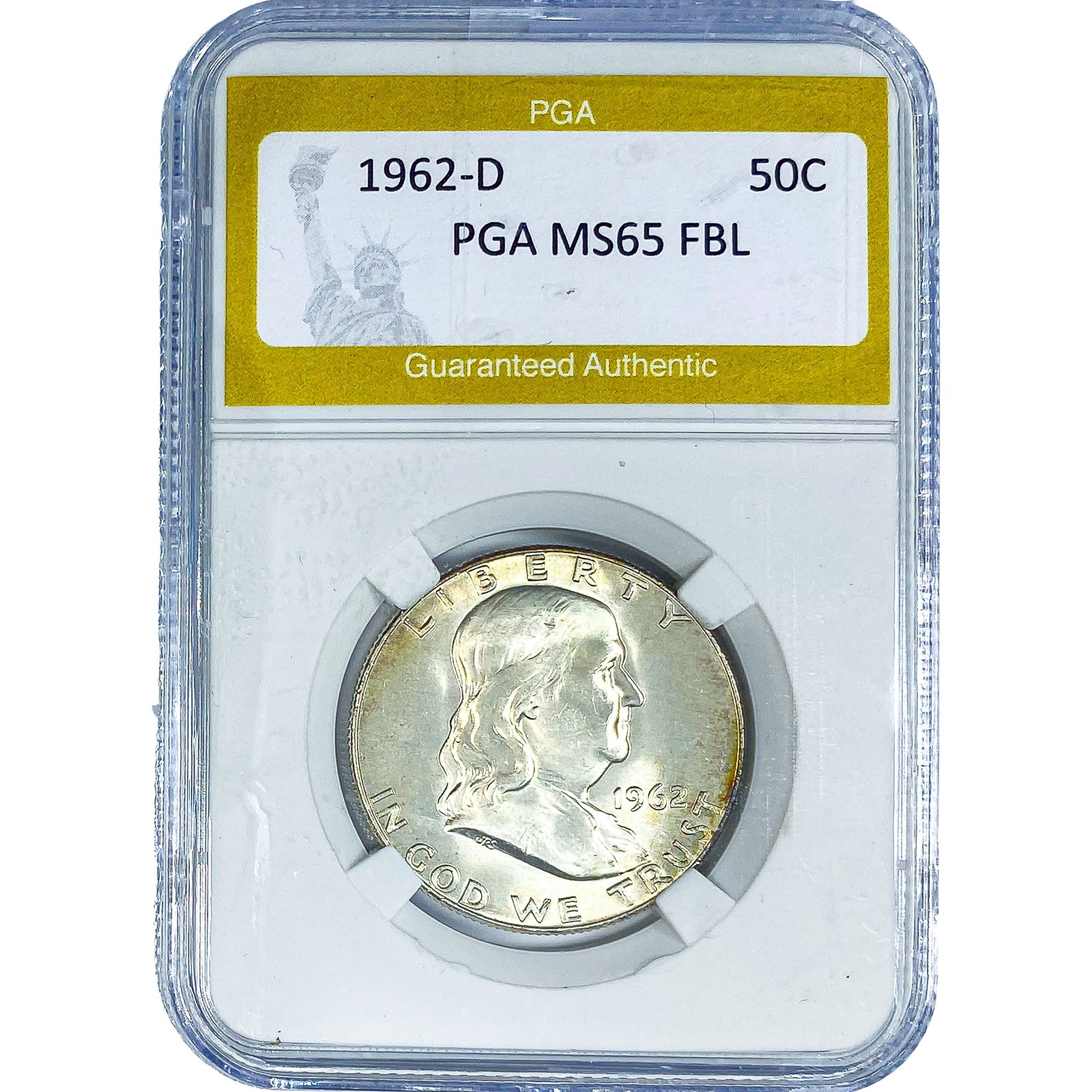 1962-D Franklin Half Dollar PGA MS65 FBL (1 of 2)