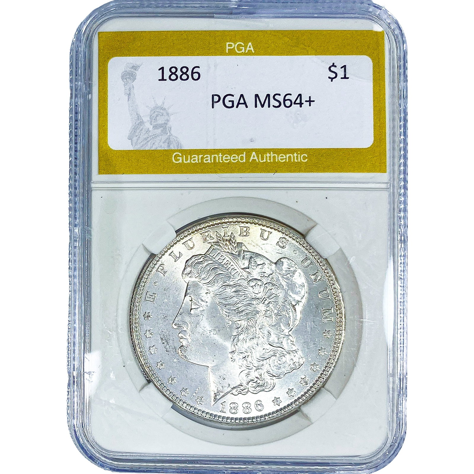1886 Morgan Silver Dollar PGA MS64+: 1886 Morgan Silver Dollar PGA MS64+