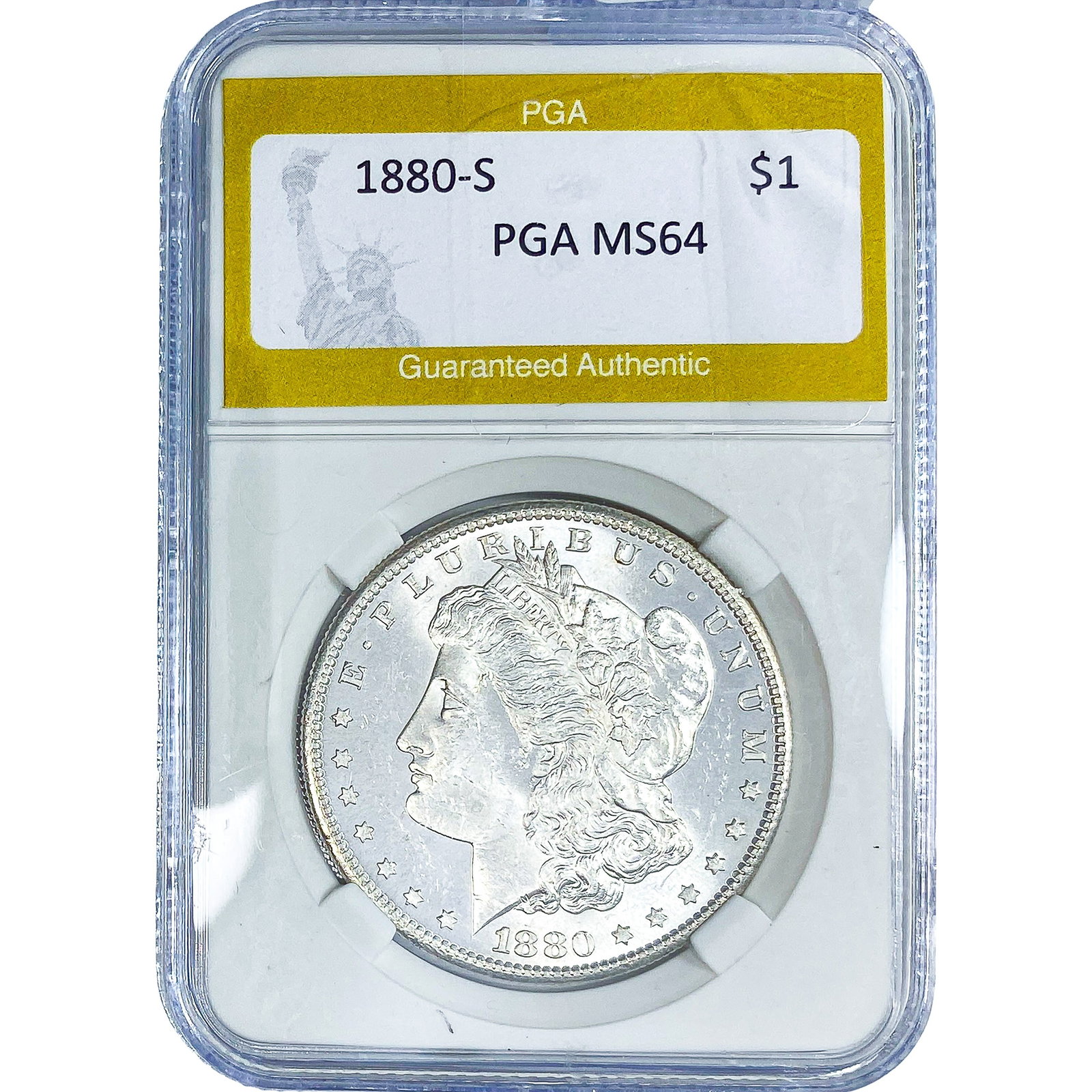 1880-S Morgan Silver Dollar PGA MS64: 1880-S Morgan Silver Dollar PGA MS64