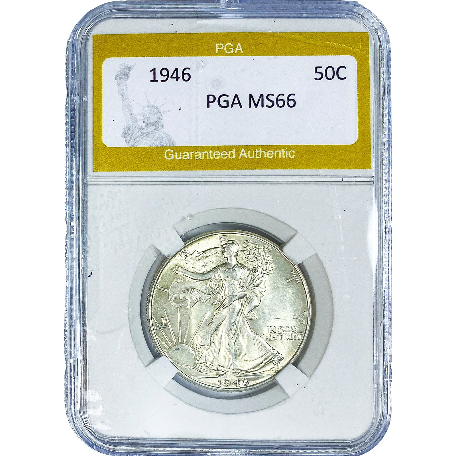 1946 Walking Liberty Half Dollar PGA MS66: 1946 Walking Liberty Half Dollar PGA MS66