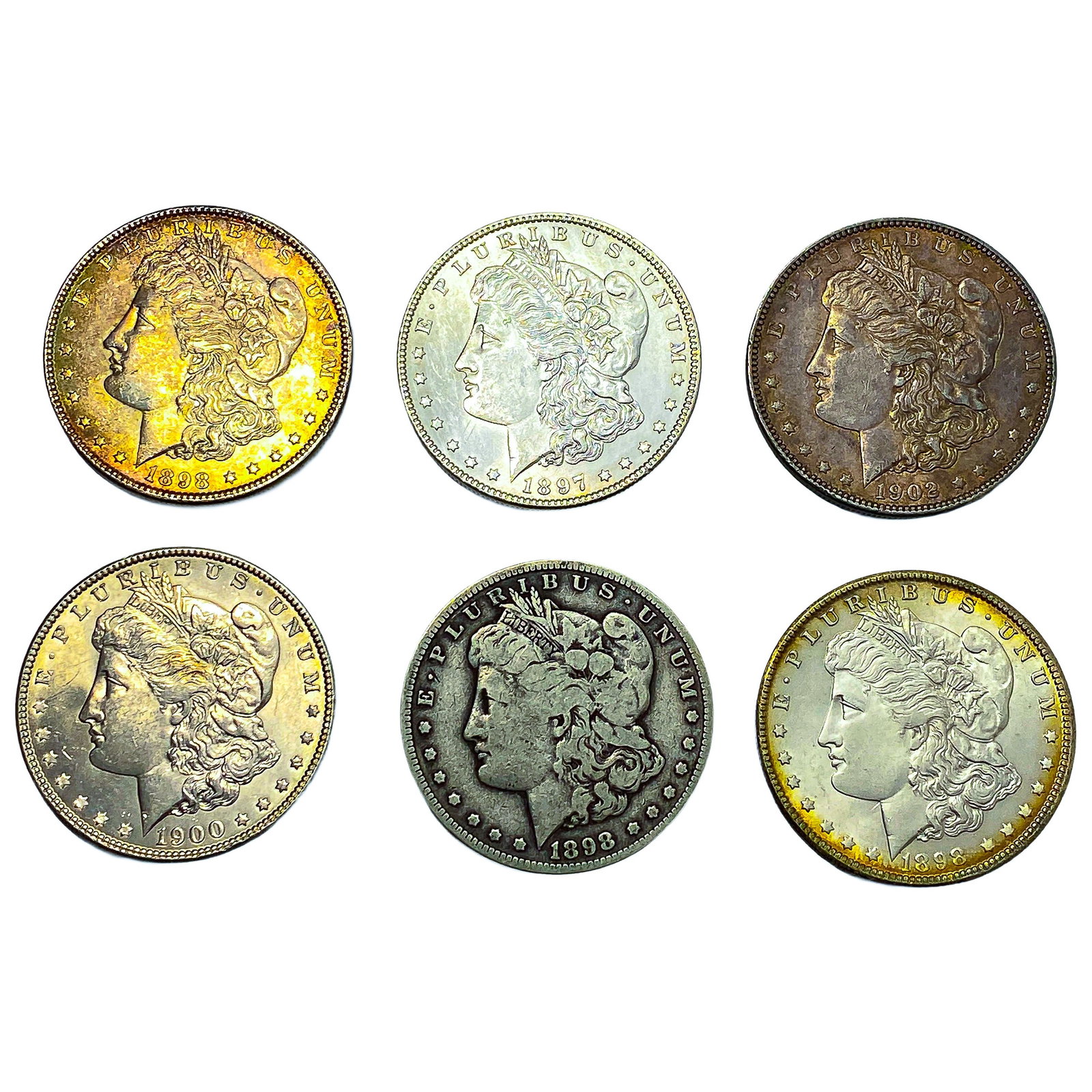 [6 Coins] 1897-1902 Morgan Silver Dollar (1 of 2)