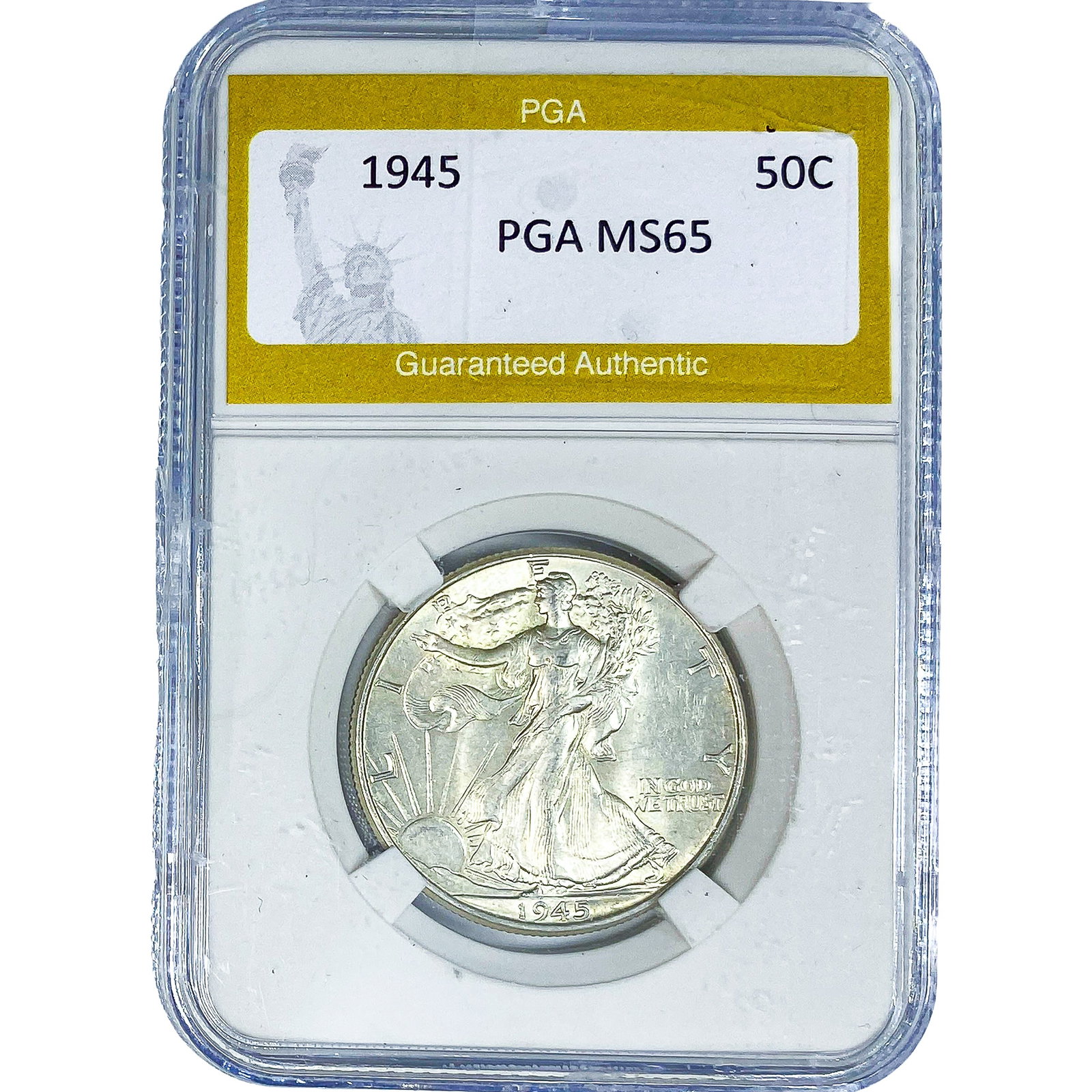 1945 Walking Liberty Half Dollar PGA MS65: 1945 Walking Liberty Half Dollar PGA MS65