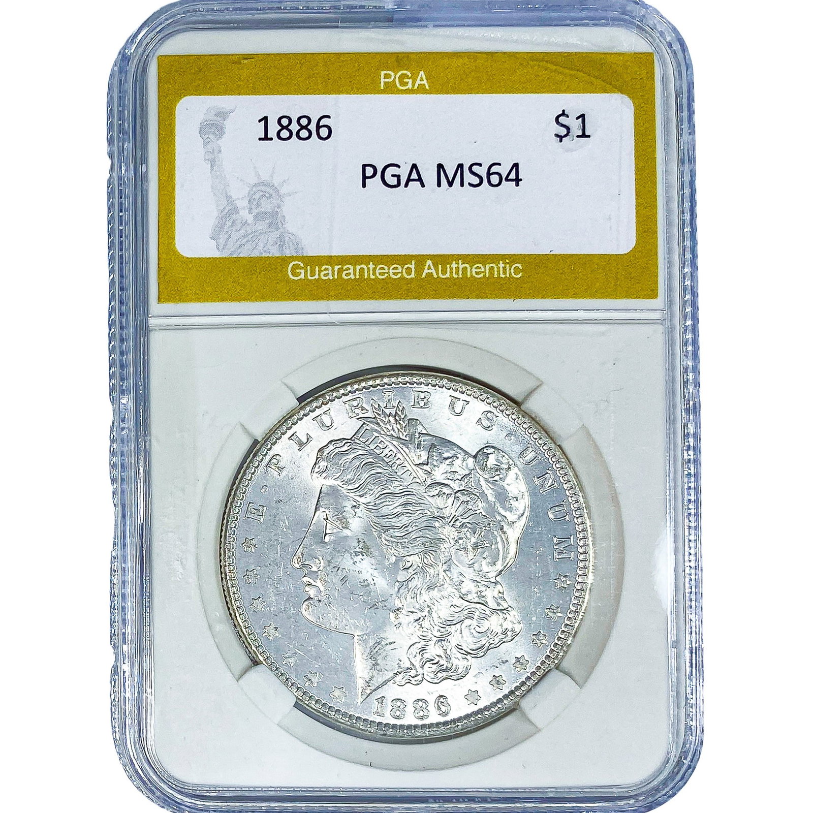 1886 Morgan Silver Dollar PGA MS64: 1886 Morgan Silver Dollar PGA MS64