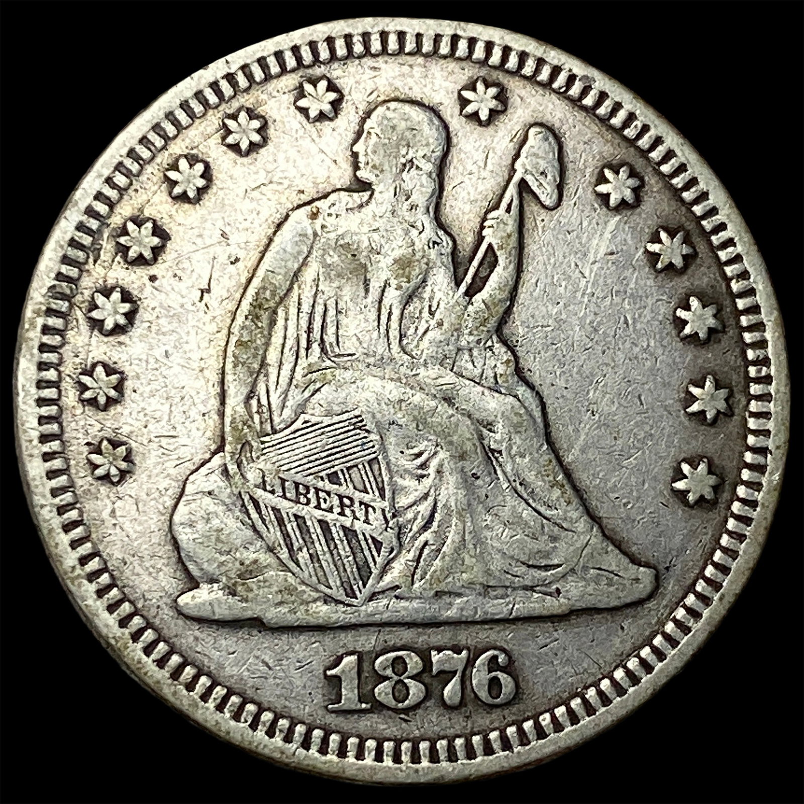 1876 Seated Liberty Quarter NEARLY UNCIRCULATED: 1876 Seated Liberty Quarter NEARLY UNCIRCULATED