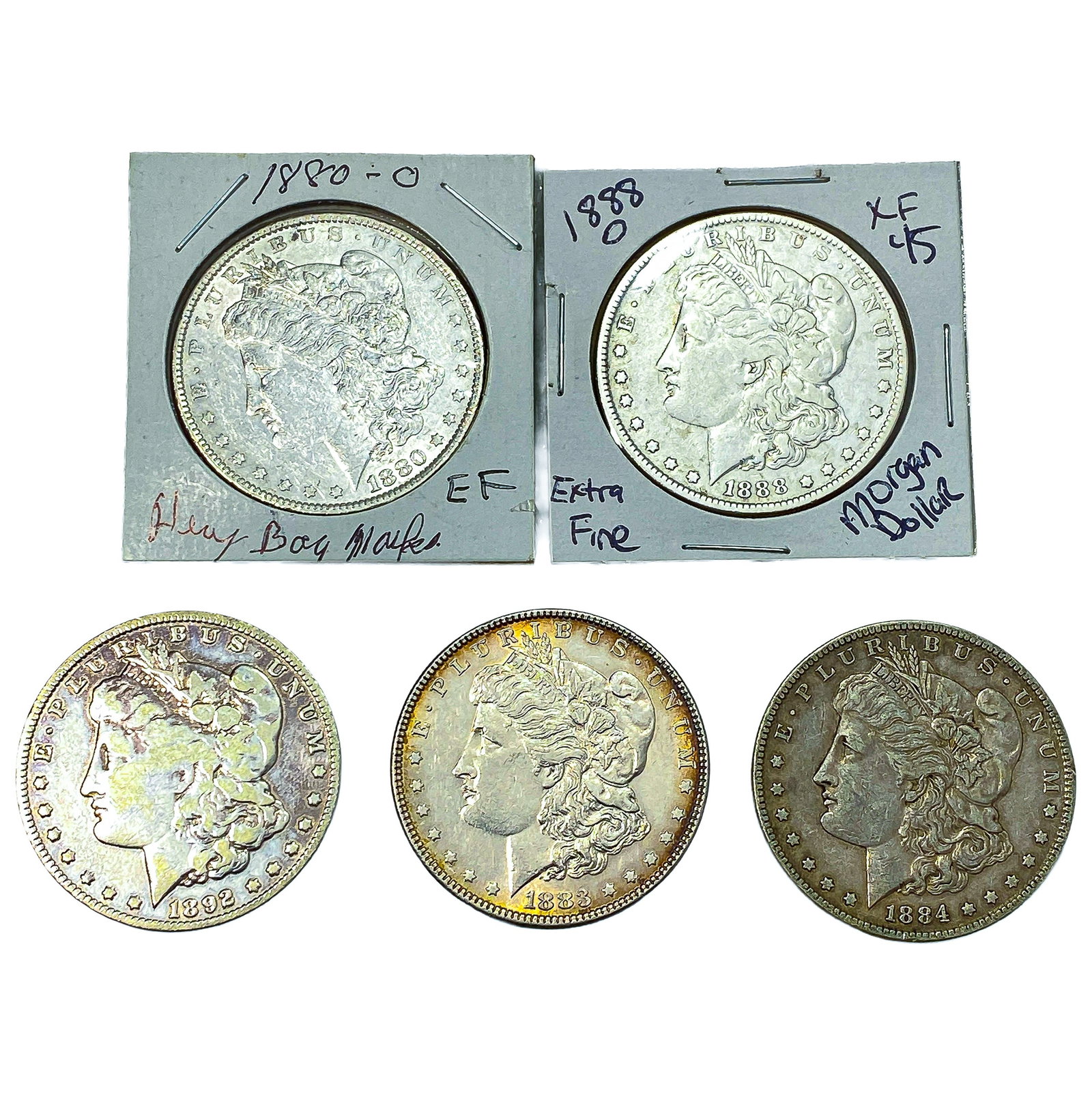 [5 Coins] 1880-1888 Morgan Silver Dollar (1 of 2)