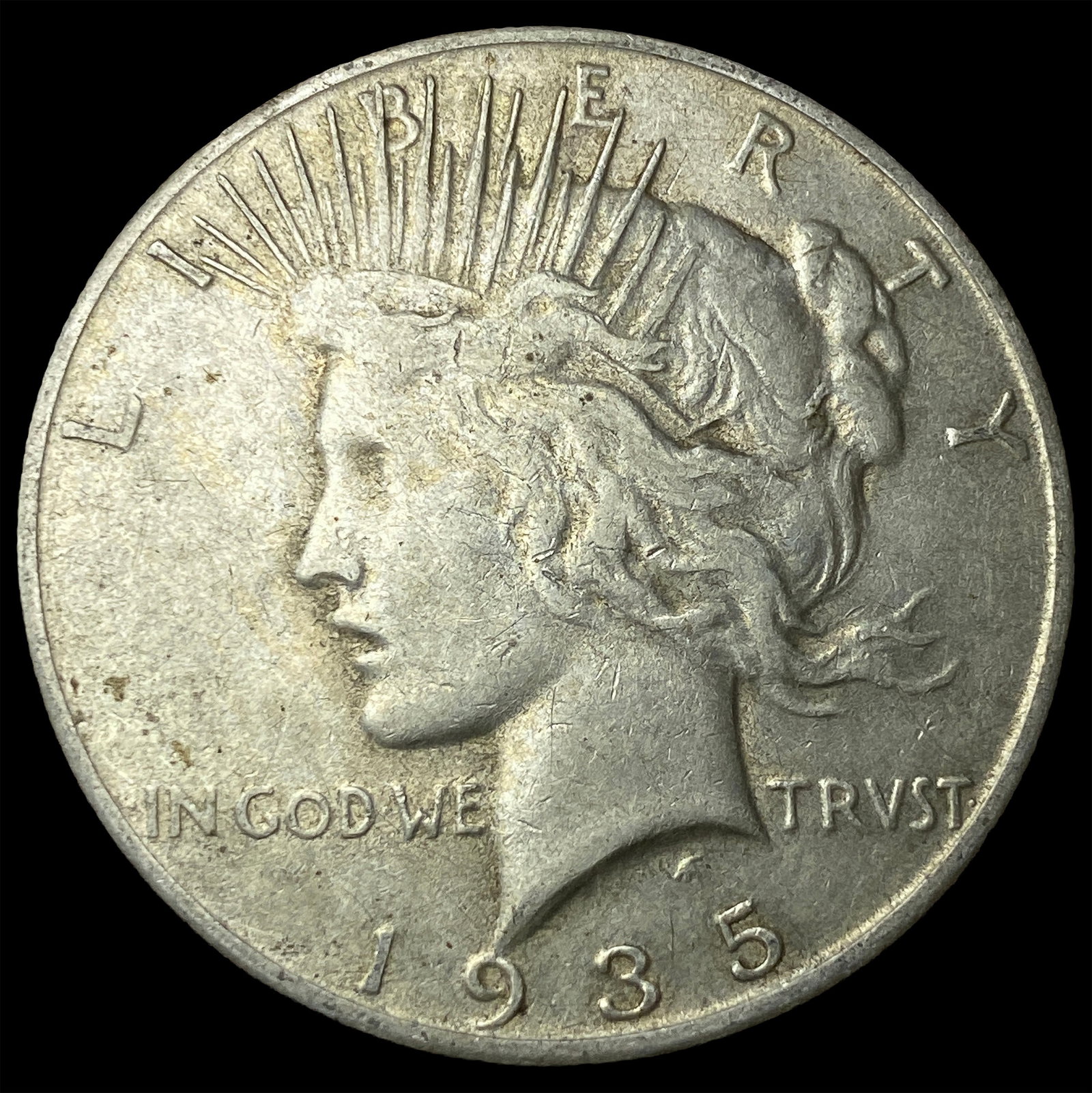 1935-S Silver Peace Dollar NEARLY UNCIRCULATED: 1935-S Silver Peace Dollar NEARLY UNCIRCULATED