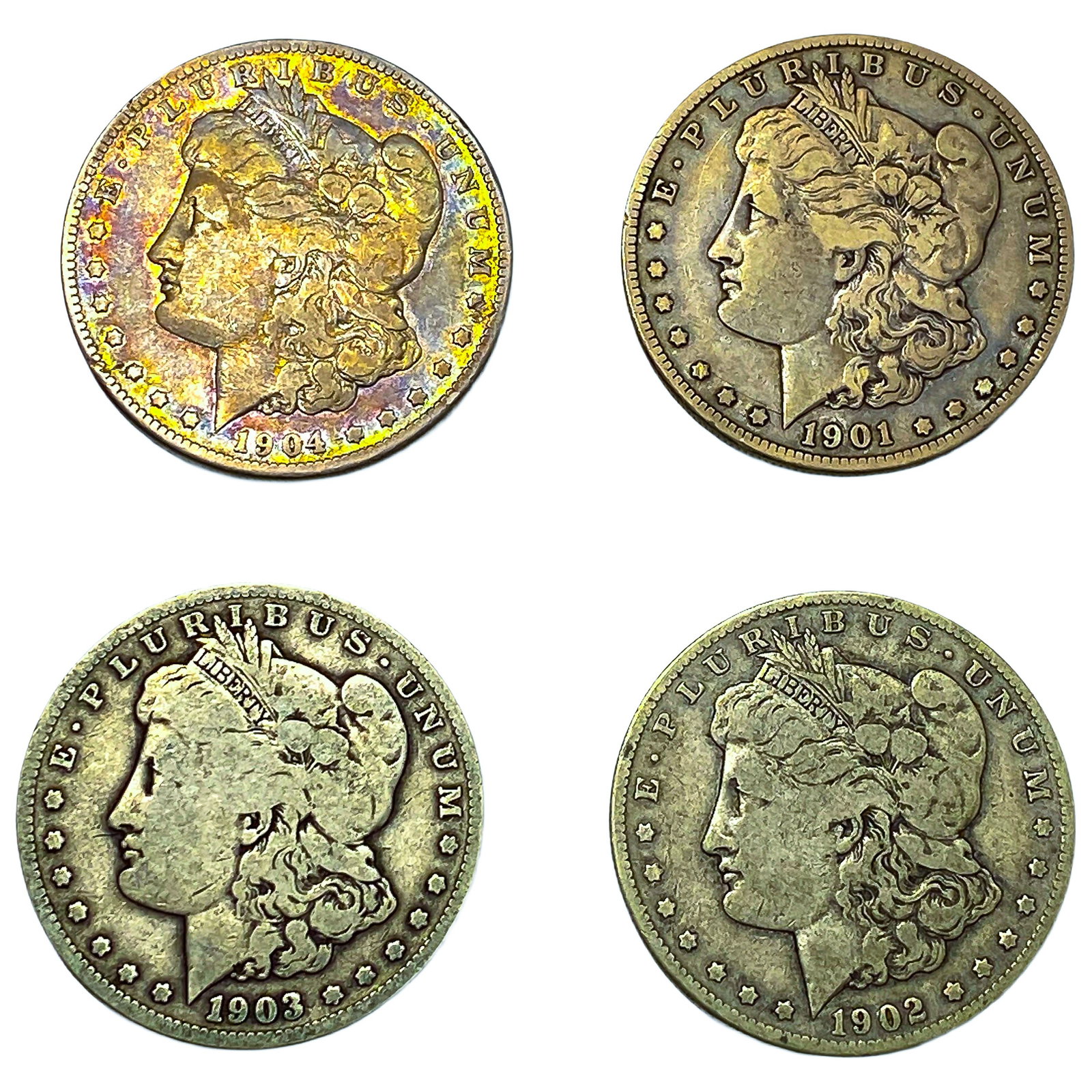 [4 Coins] 1901-1904 Morgan Silver Dollar (1 of 2)