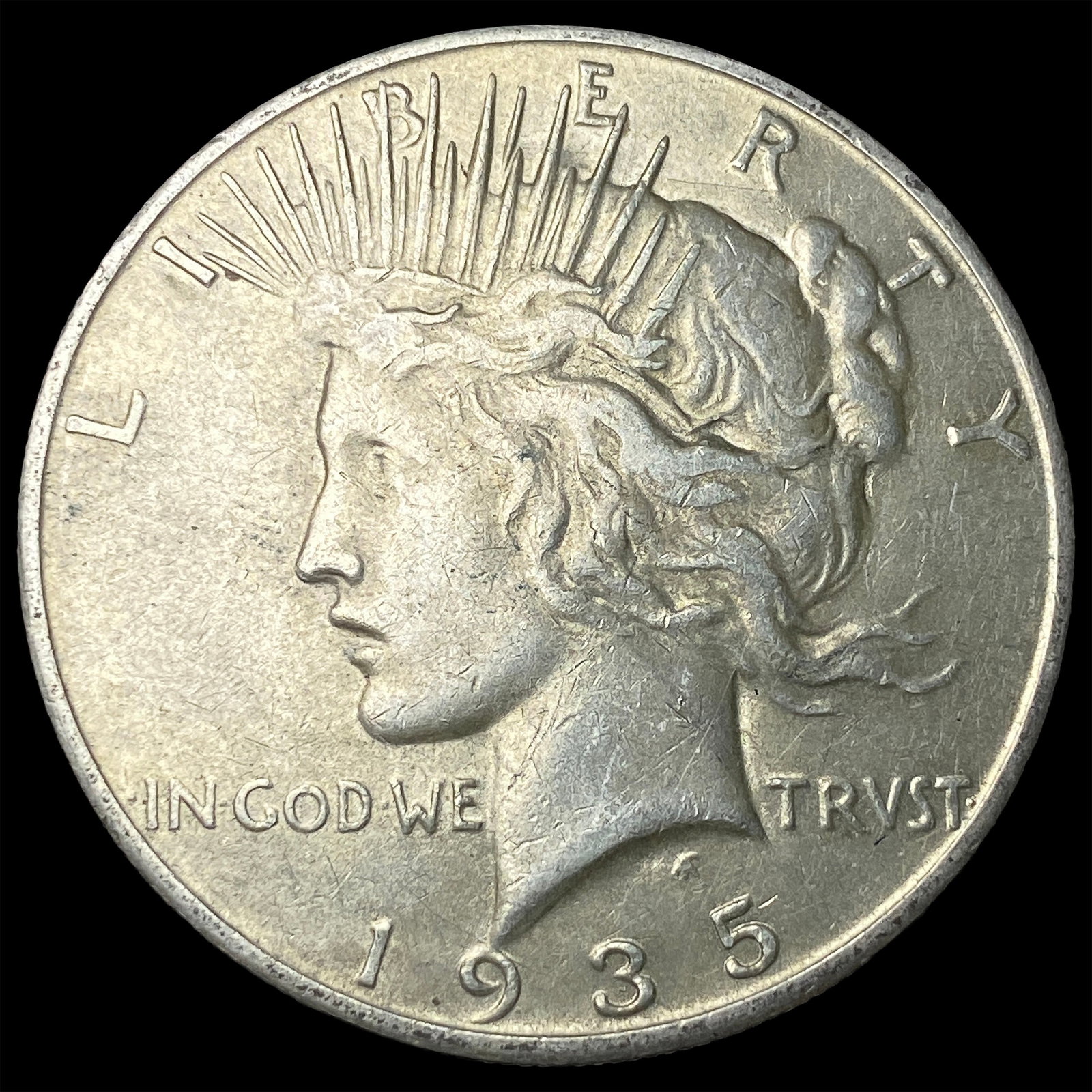 1935-S Silver Peace Dollar NEARLY UNCIRCULATED: 1935-S Silver Peace Dollar NEARLY UNCIRCULATED