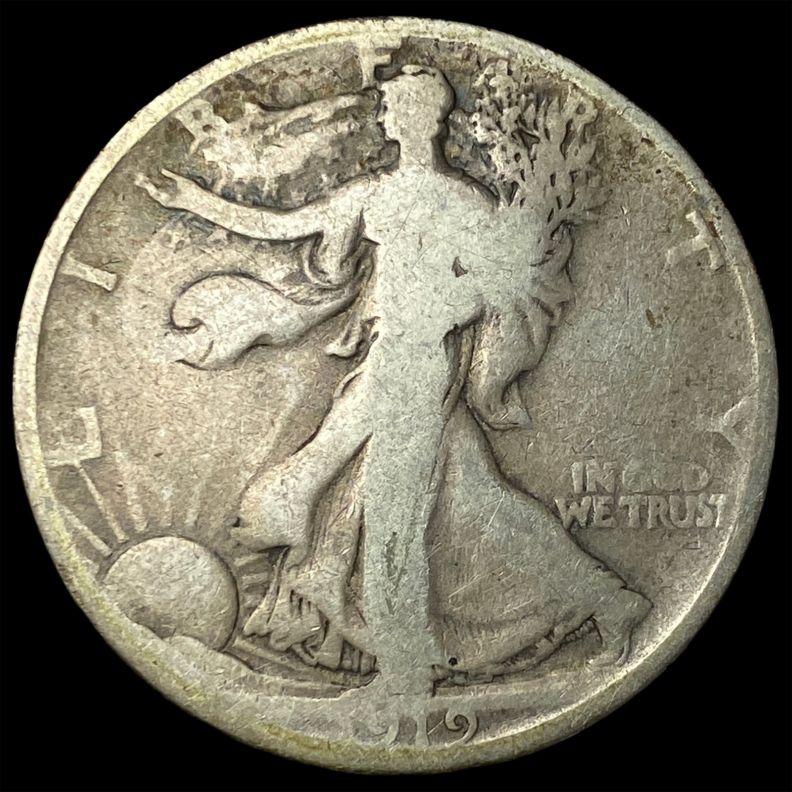 1919-D Silver Walking Liberty Half Dollar LIGHTLY CIRCULATED: 1919-D Silver Walking Liberty Half Dollar LIGHTLY CIRCULATED