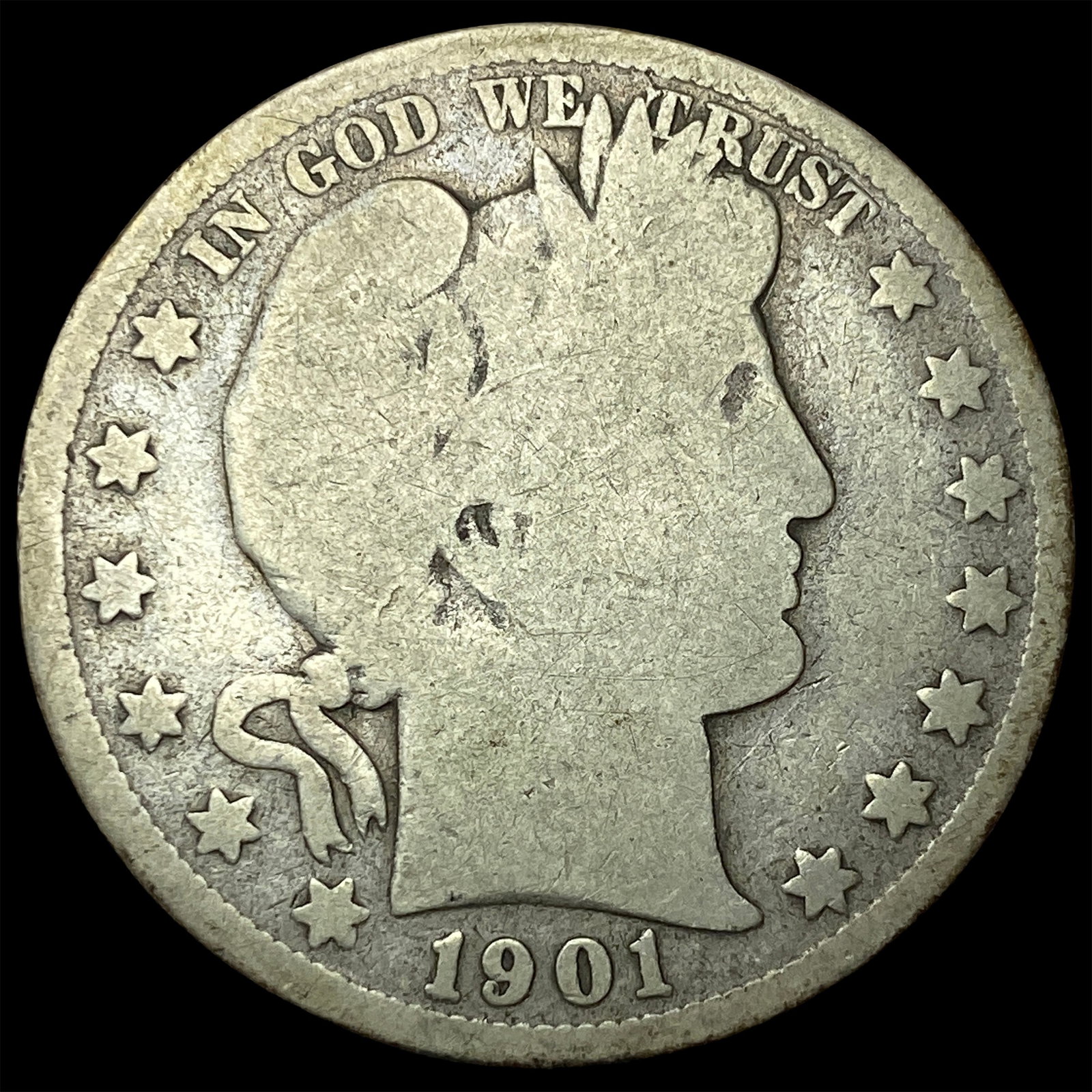 1901-S Silver Barber Half Dollar NICELY CIRCULATED (1 of 2)
