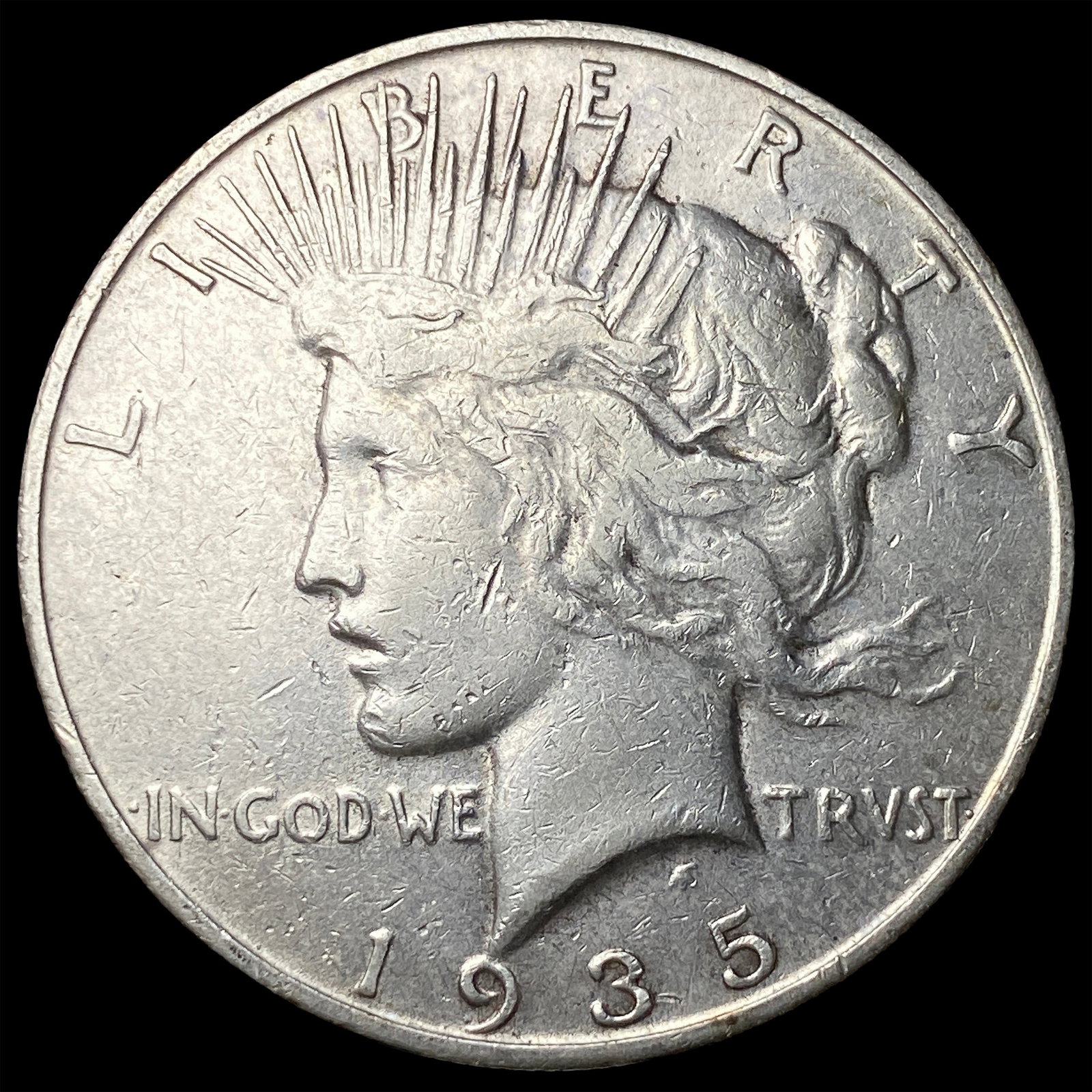 1935-S Silver Peace Dollar CLOSELY UNCIRCULATED: 1935-S Silver Peace Dollar CLOSELY UNCIRCULATED