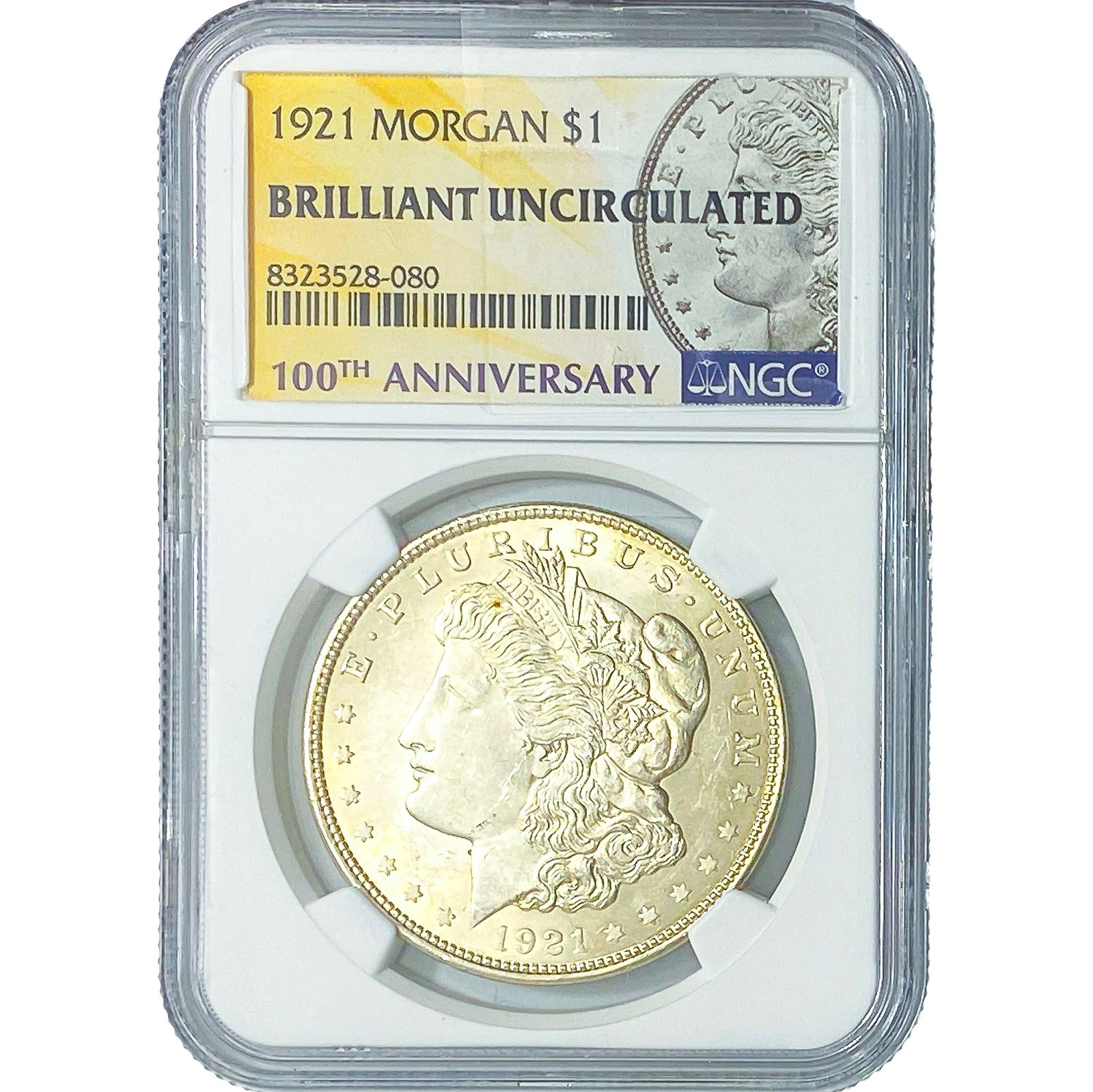 1921 Morgan Silver Dollar NGC BU 100th Anniversary: 1921 Morgan Silver Dollar NGC BU 100th Anniversary