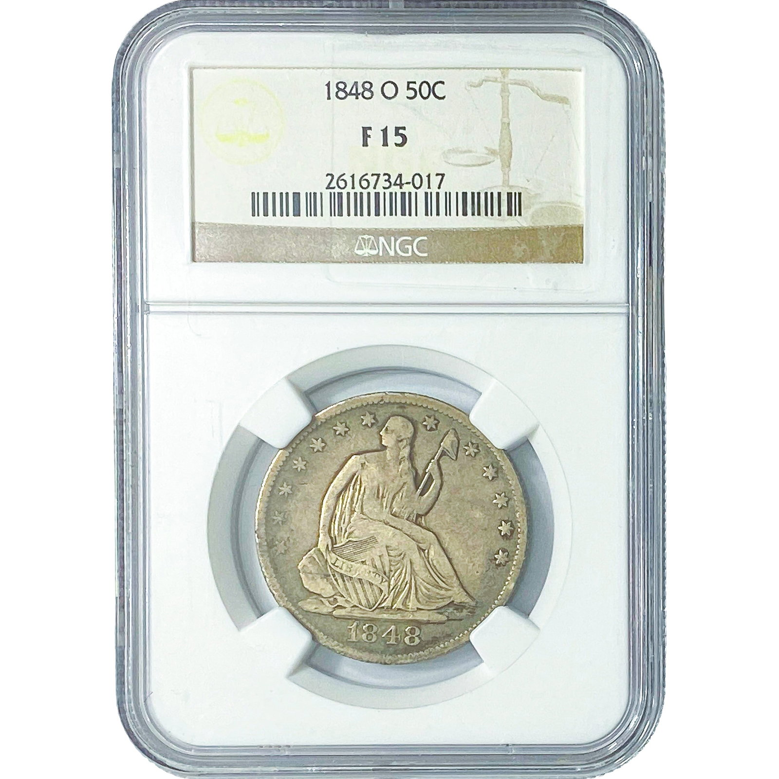 1848-O Seated Liberty Half Dollar NGC F15 (1 of 2)