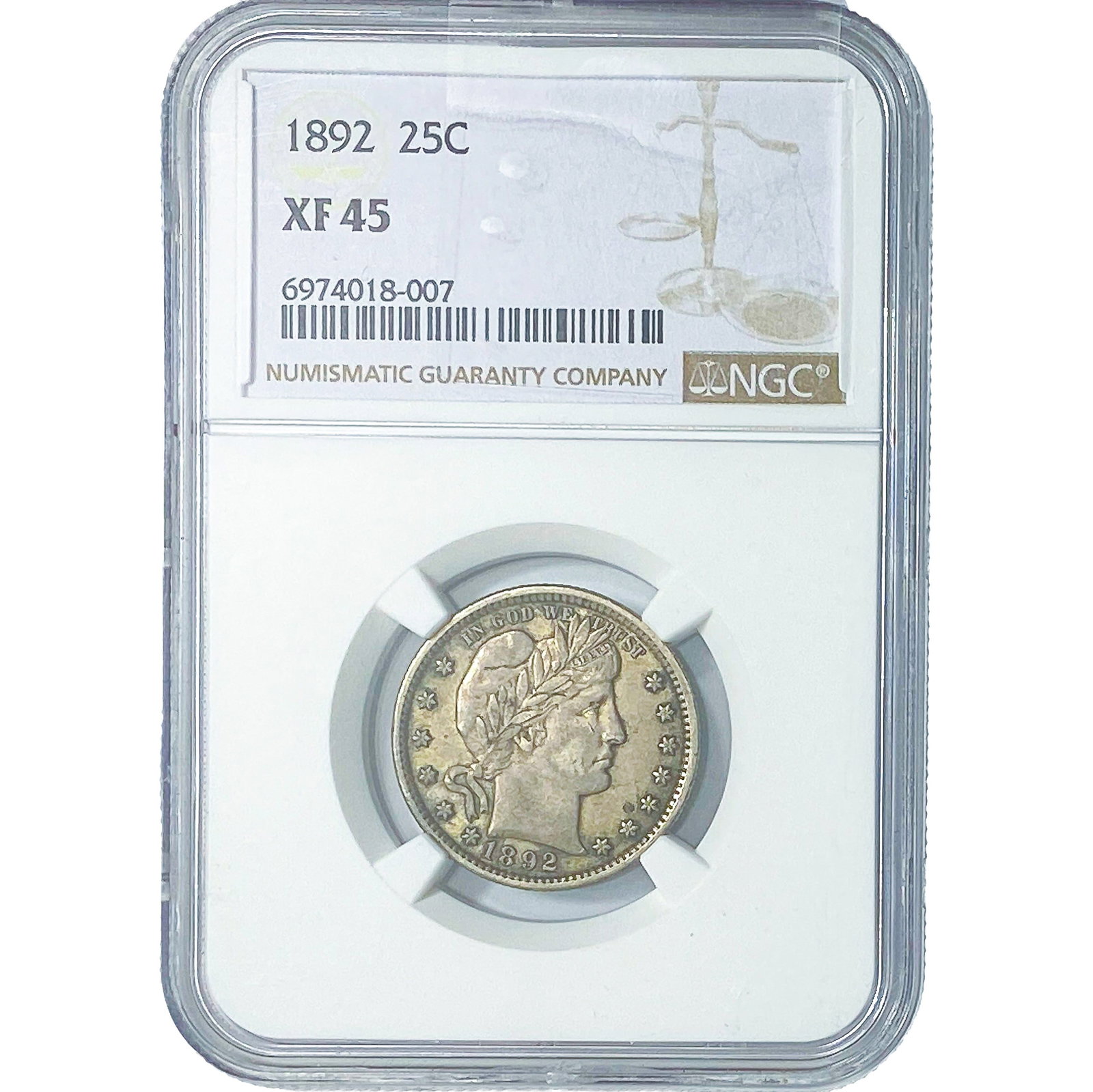 1892 Barber Quarter NGC XF45 (1 of 2)
