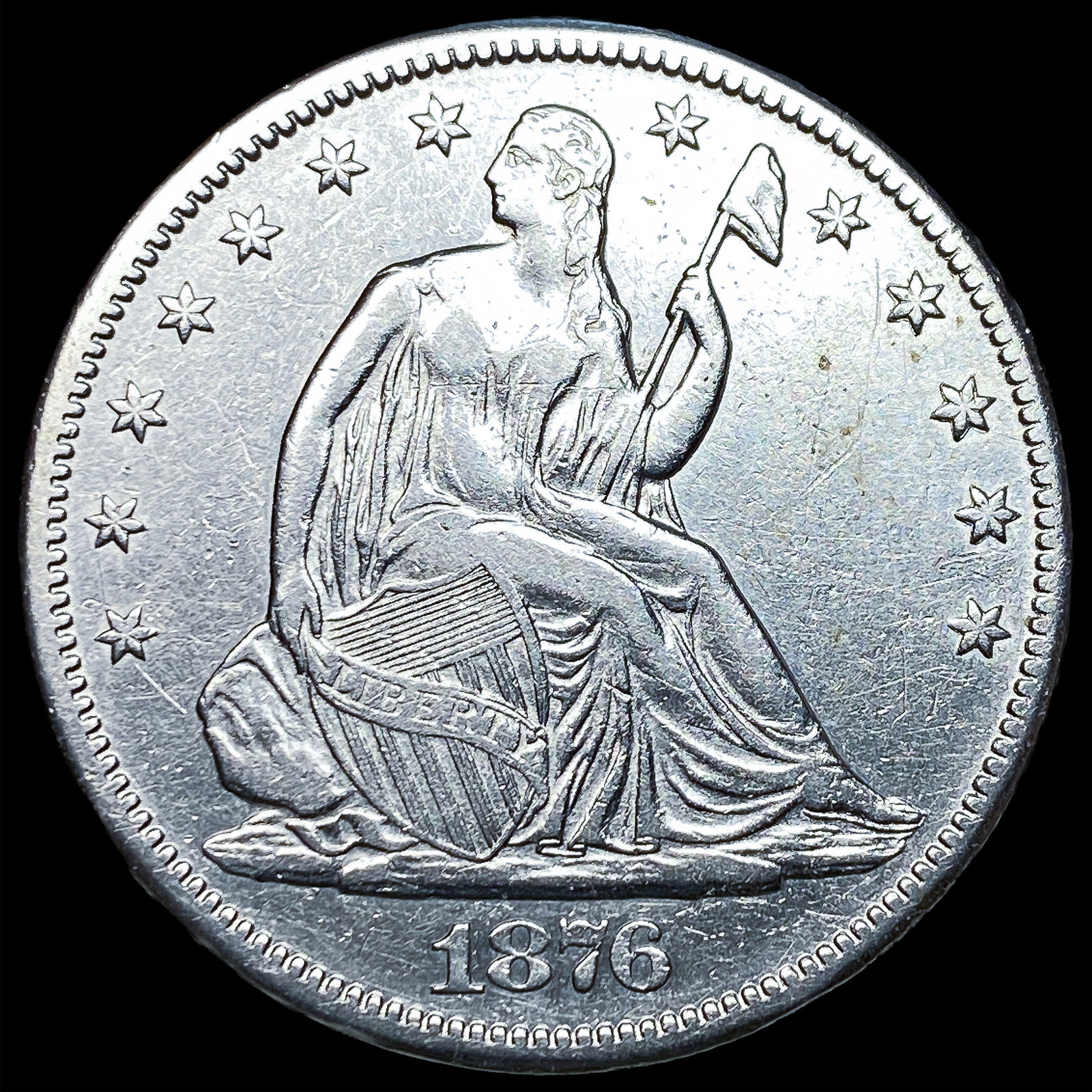 1876-CC Silver Seated Liberty Half Dollar CHOICE AU (1 of 2)