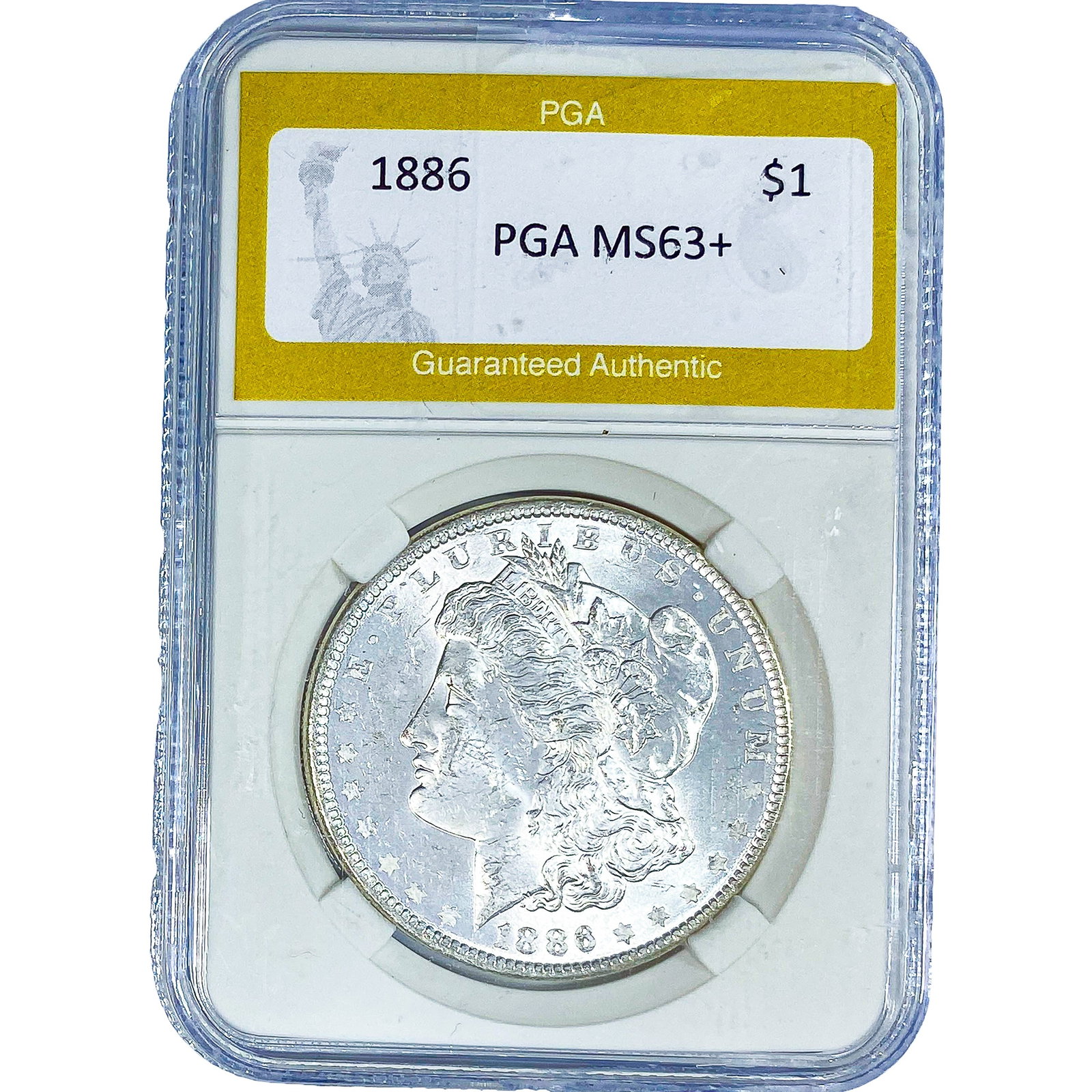 1886 Morgan Silver Dollar PGA MS63+: 1886 Morgan Silver Dollar PGA MS63+