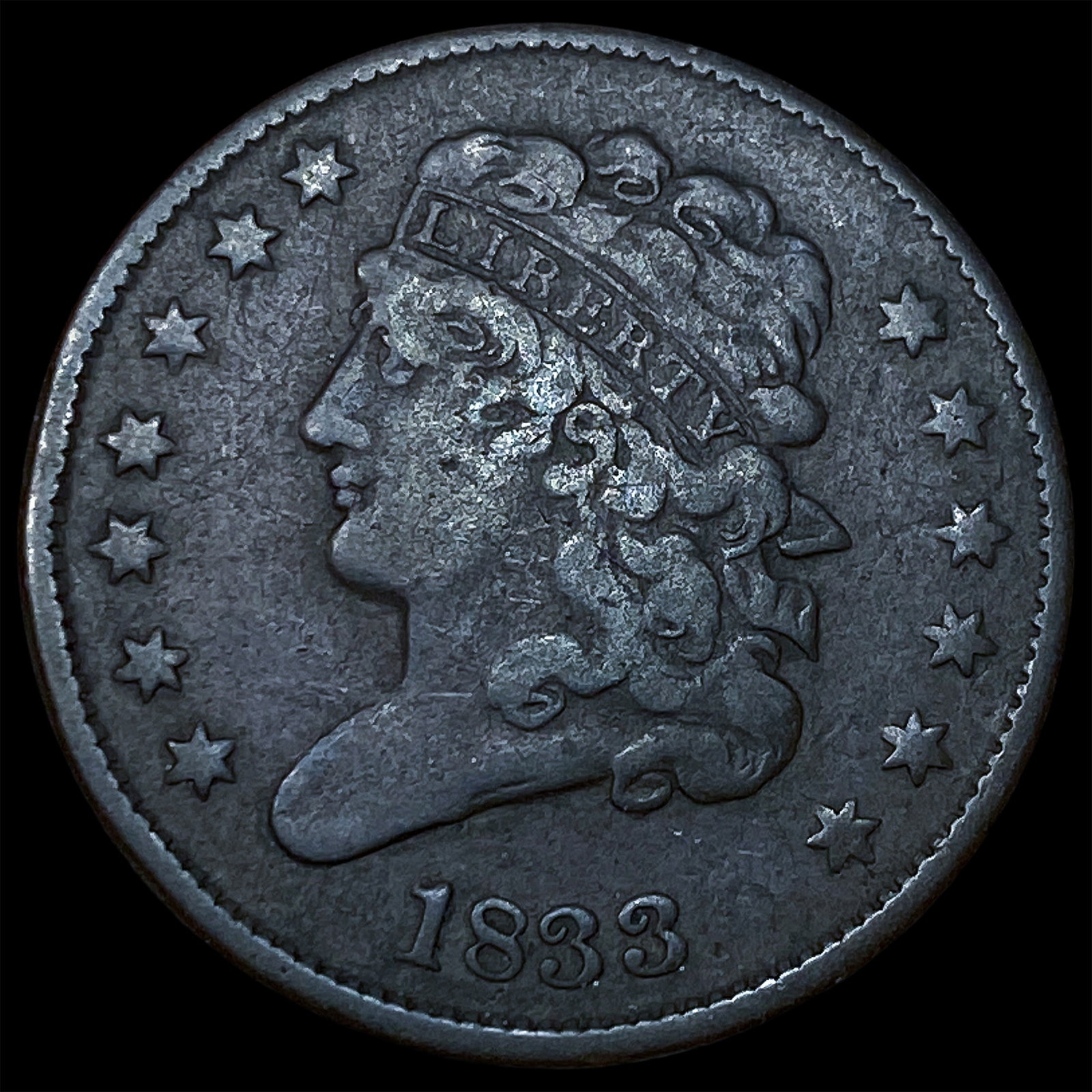1833 Classic Head Half Cent NEARLY UNCIRCULATED (1 of 2)