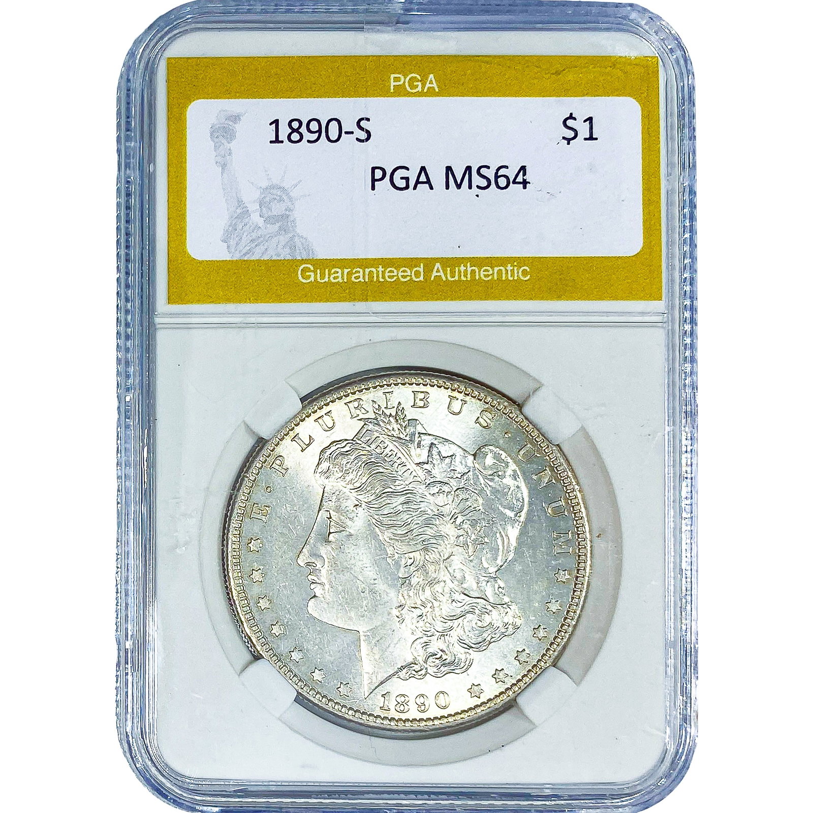 1890-S Morgan Silver Dollar PGA MS64 (1 of 2)