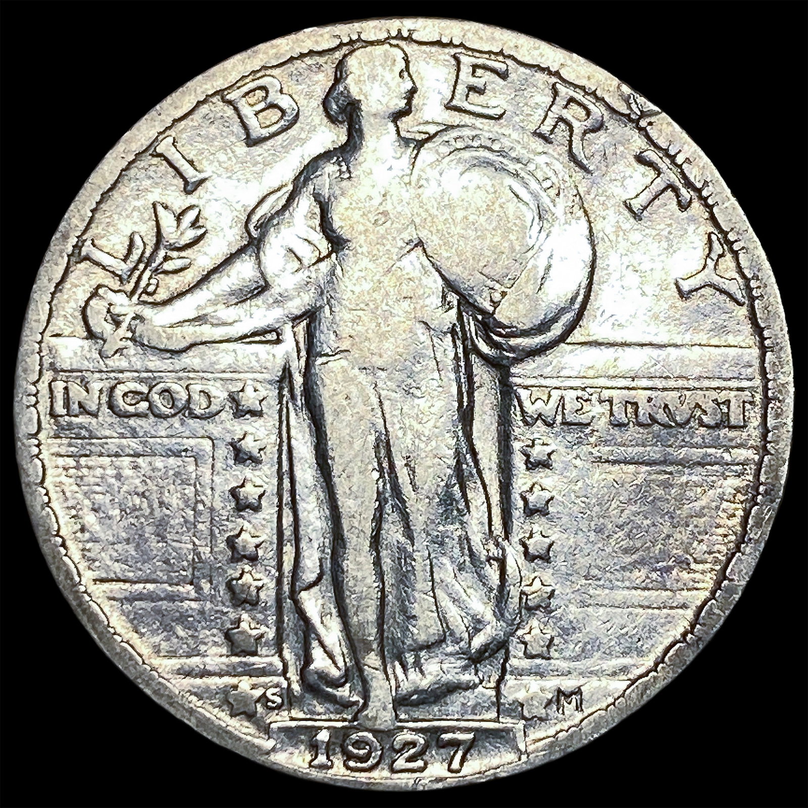 1927-S Silver Standing Liberty Quarter NEARLY UNCIRCULATED: 1927-S Silver Standing Liberty Quarter NEARLY UNCIRCULATED