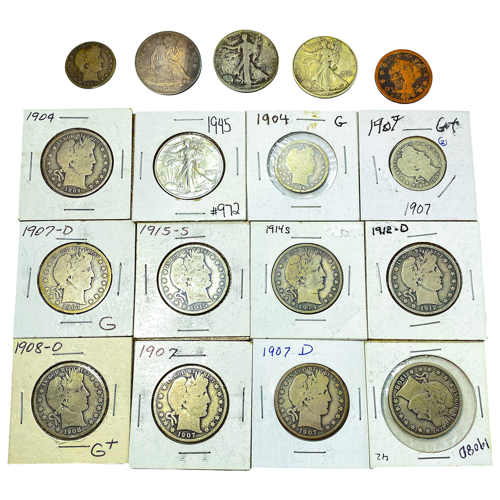 [9 Coins] 1904-1915 Barber Half Dollar (1 of 2)