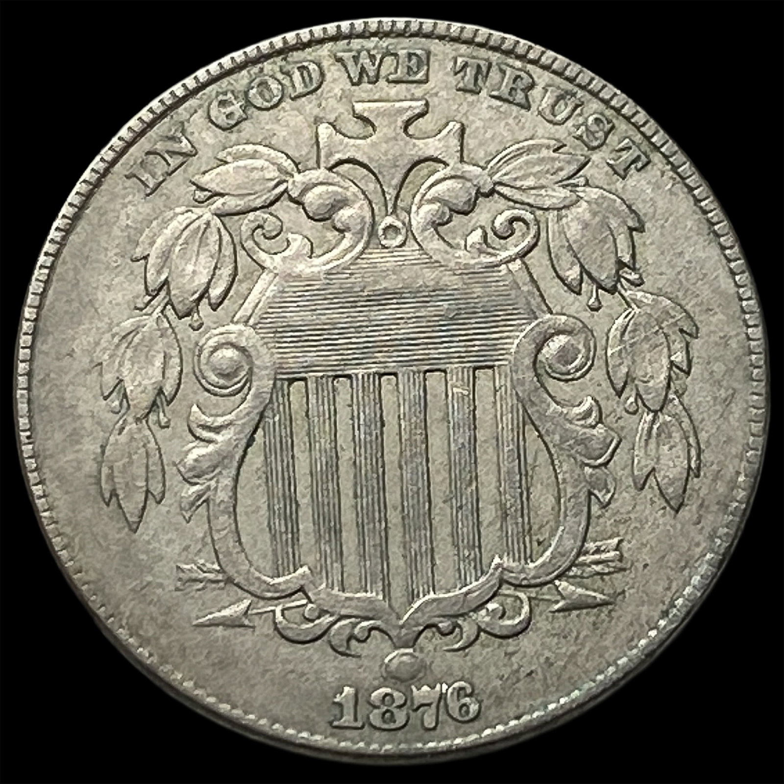 1876 Shield Nickel CLOSELY UNCIRCULATED (1 of 2)