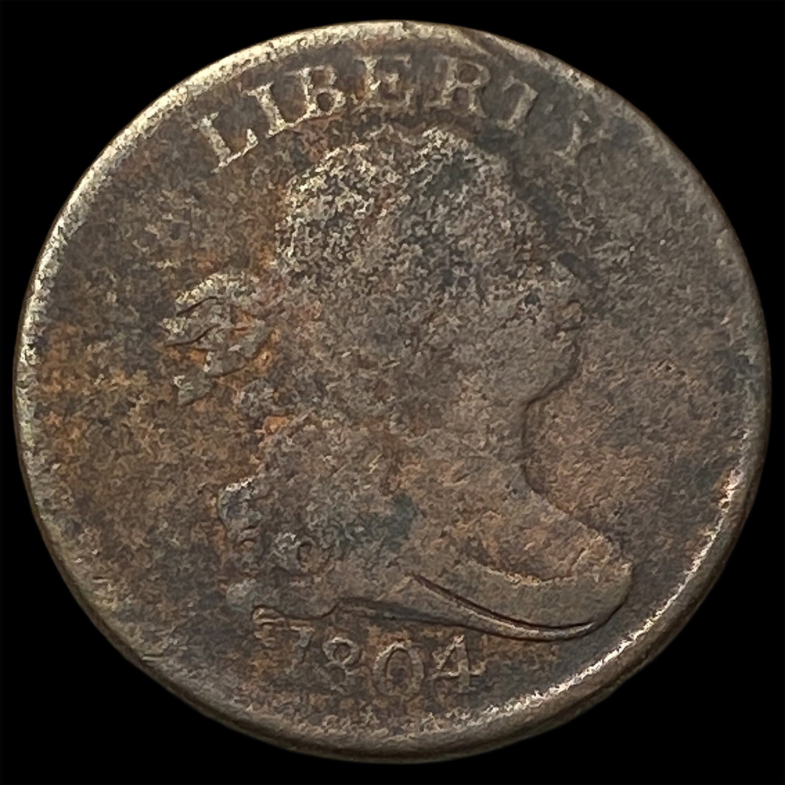 1804 Draped Bust Half Cent Plain 4 NICELY CIRCULATED (1 of 2)