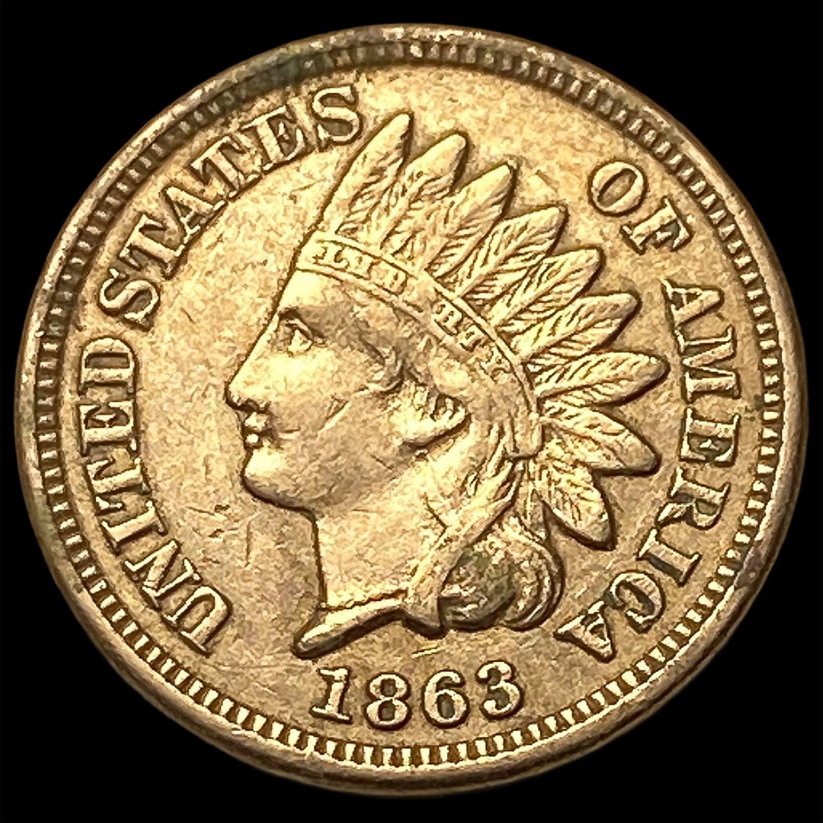 1863 Indian Head Cent NEARLY UNCIRCULATED (1 of 2)