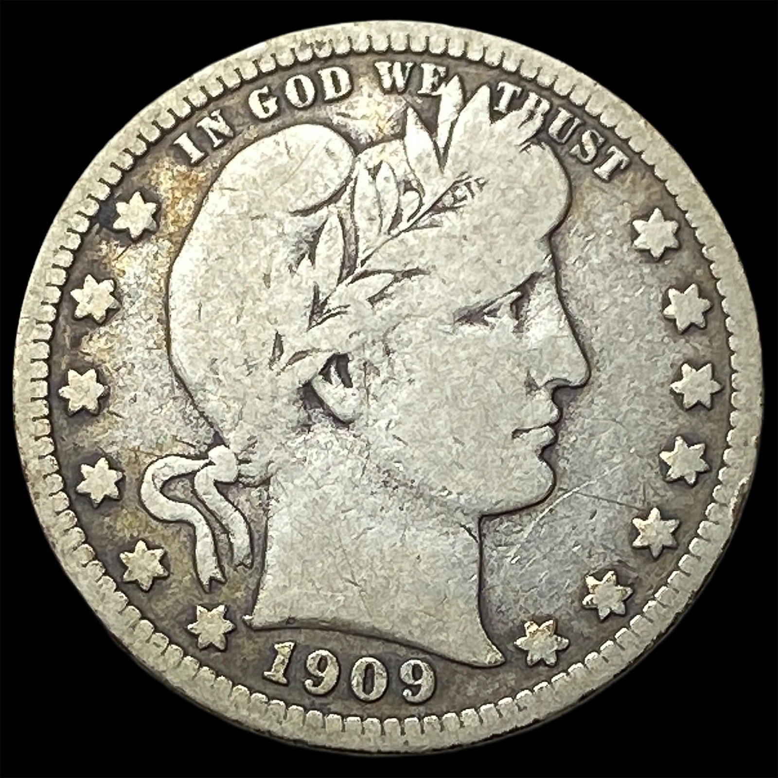 1909-D Silver Barber Quarter LIGHTLY CIRCULATED (1 of 2)