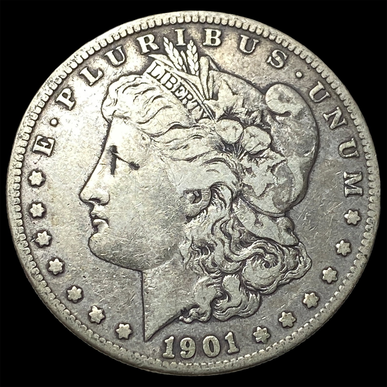 1901-S Silver Morgan Dollar ABOUT UNCIRCULATED: 1901-S Silver Morgan Dollar ABOUT UNCIRCULATED
