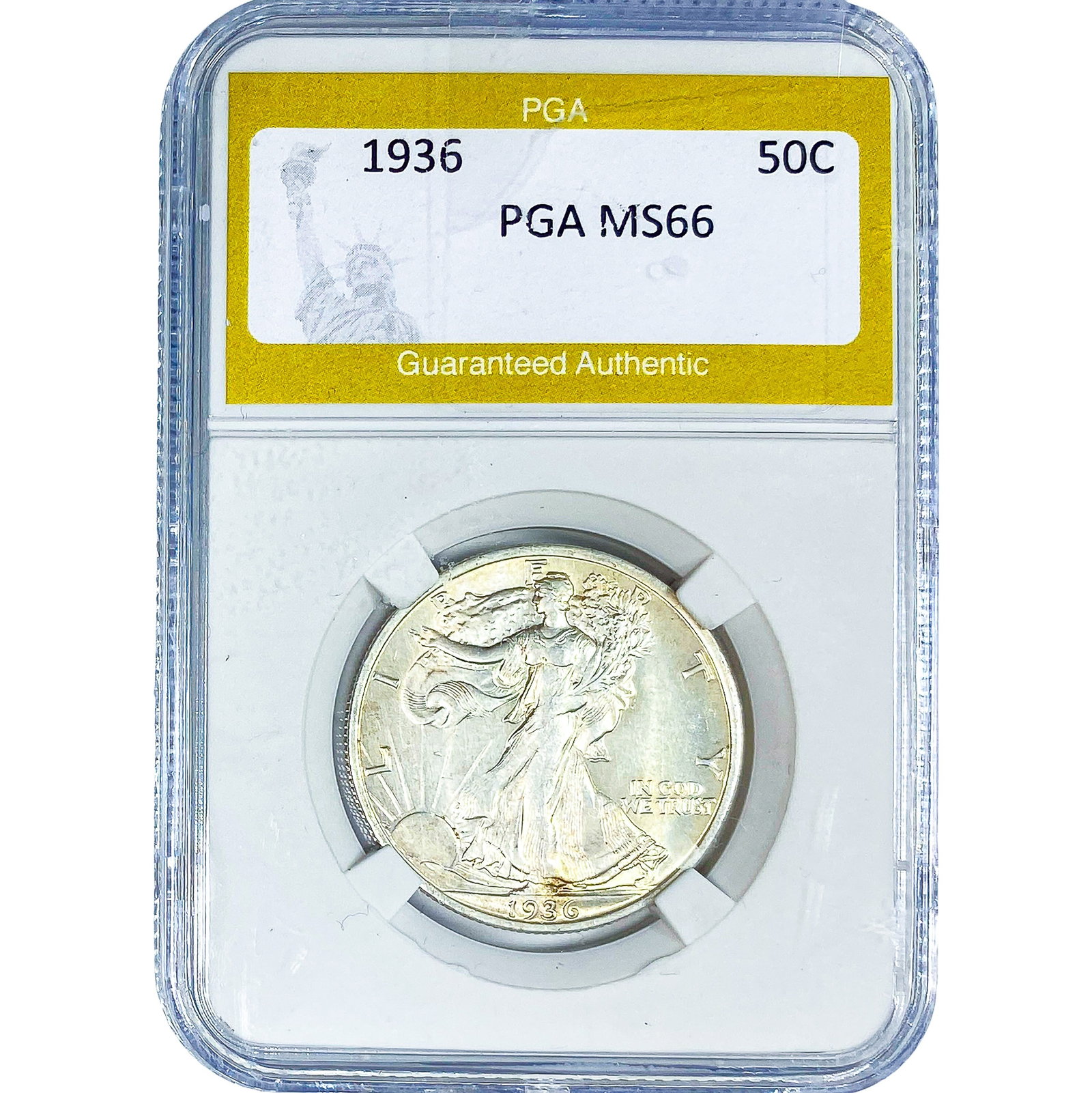 1936 Walking Liberty Half Dollar PGA MS66: 1936 Walking Liberty Half Dollar PGA MS66