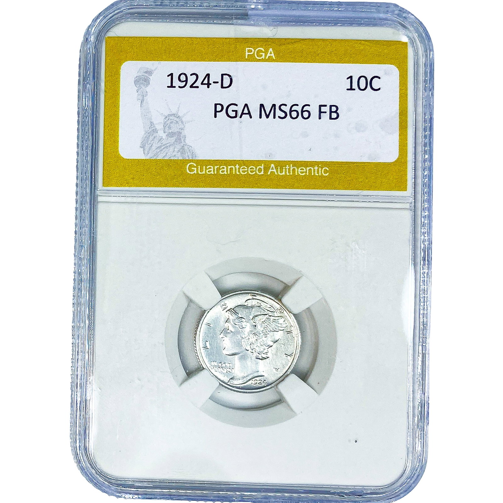 1924-D Mercury Silver Dime PGA MS66 FB (1 of 2)